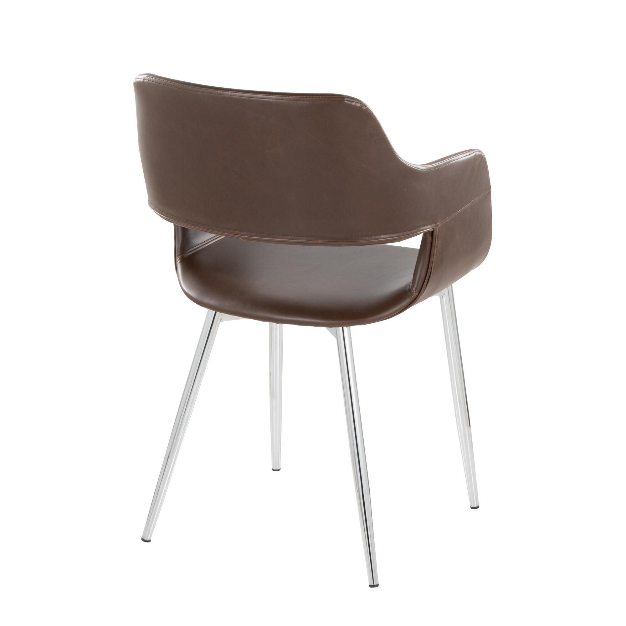 LumiSource Margarite Dining Chair (Set of 2), Espresso/Chrome, large