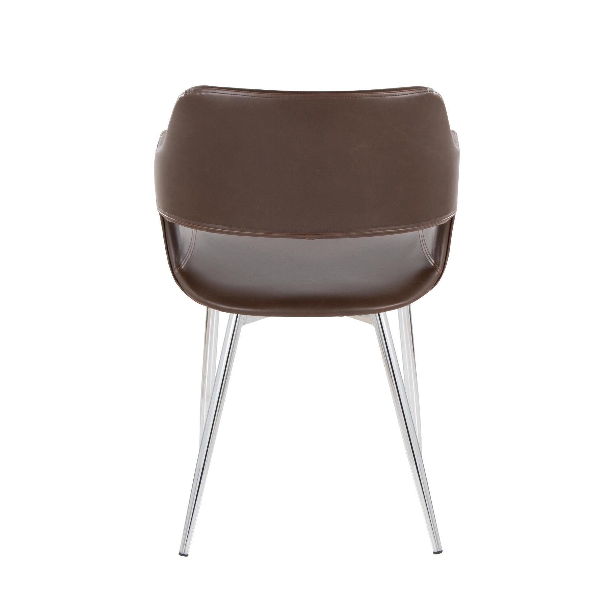 LumiSource Margarite Dining Chair (Set of 2), Espresso/Chrome, large