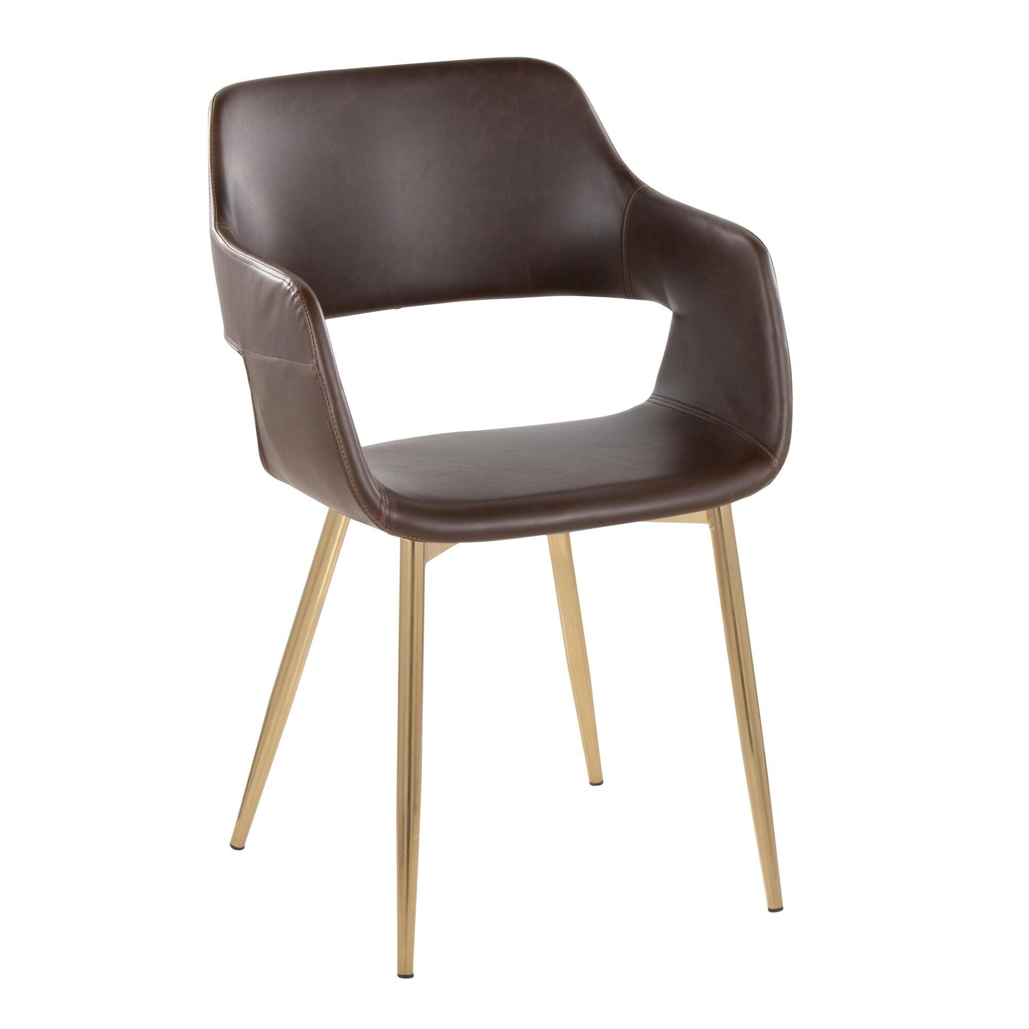 LumiSource Margarite Dining Chair (Set of 2), Espresso/Gold, large