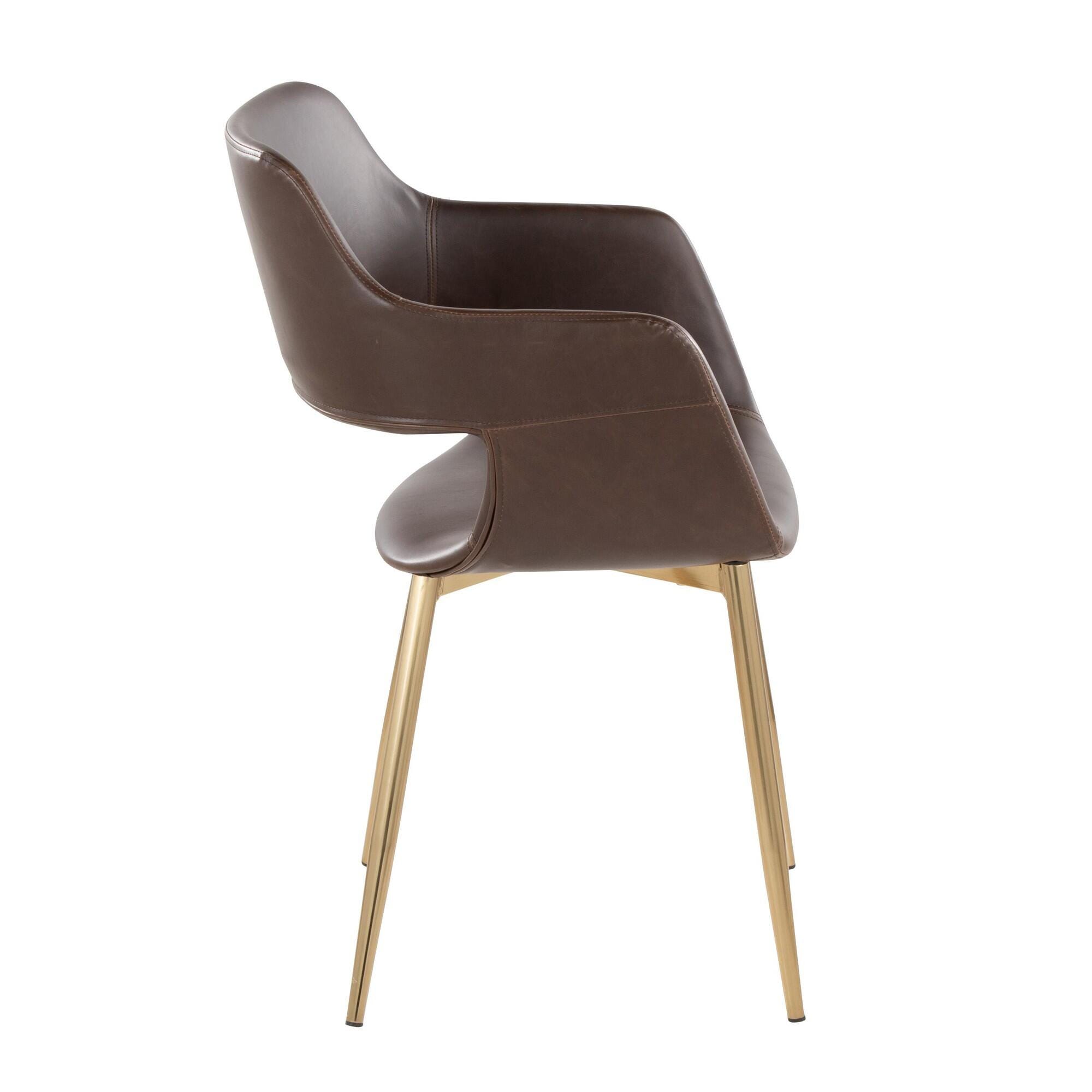 LumiSource Margarite Dining Chair (Set of 2), Espresso/Gold, large