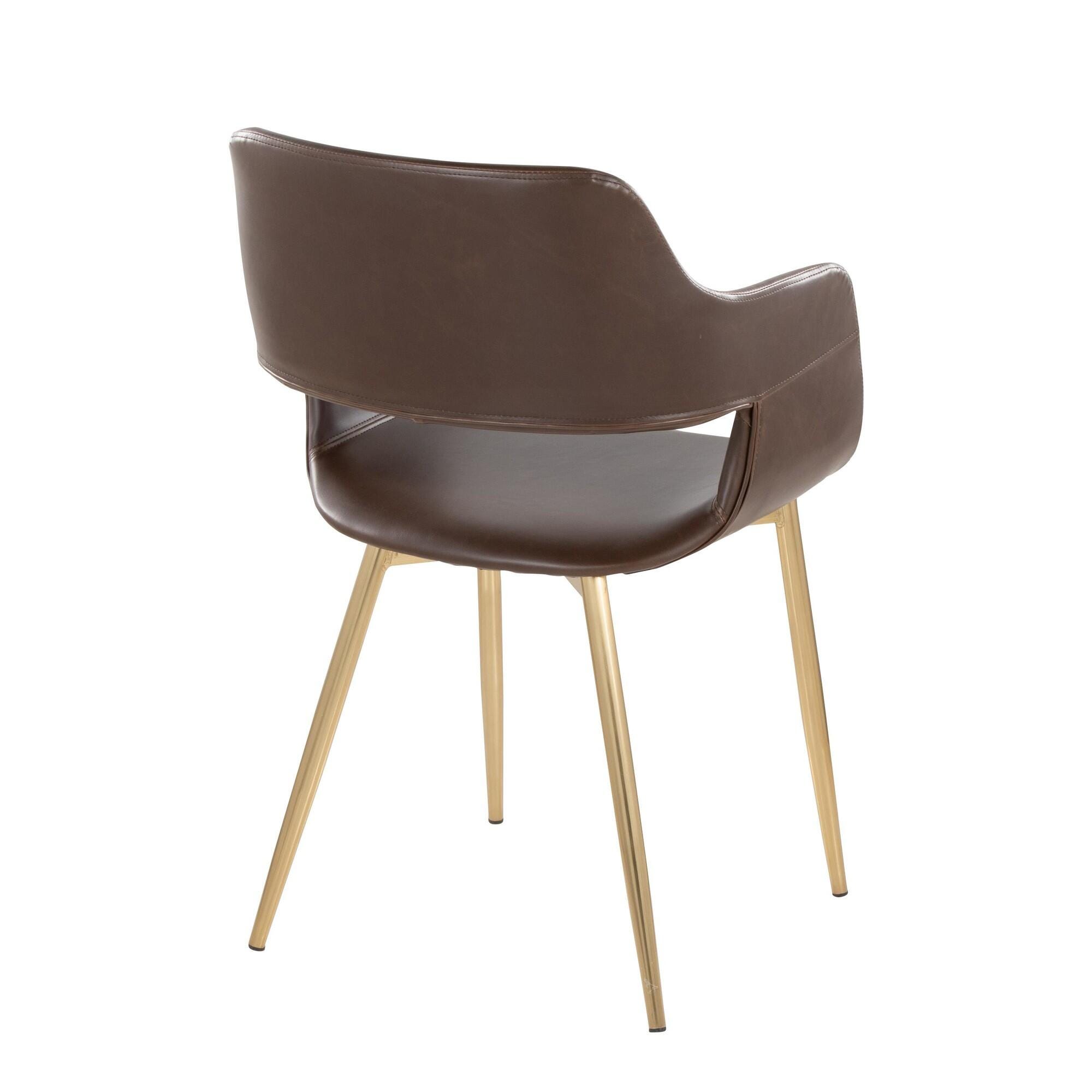 LumiSource Margarite Dining Chair (Set of 2), Espresso/Gold, large