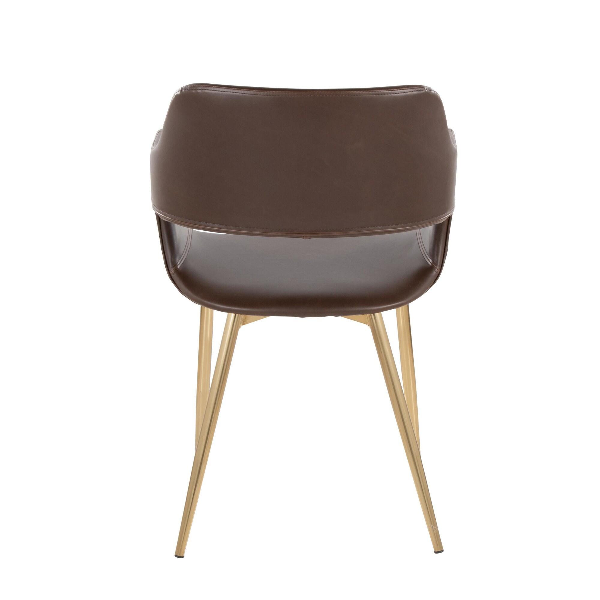 LumiSource Margarite Dining Chair (Set of 2), Espresso/Gold, large