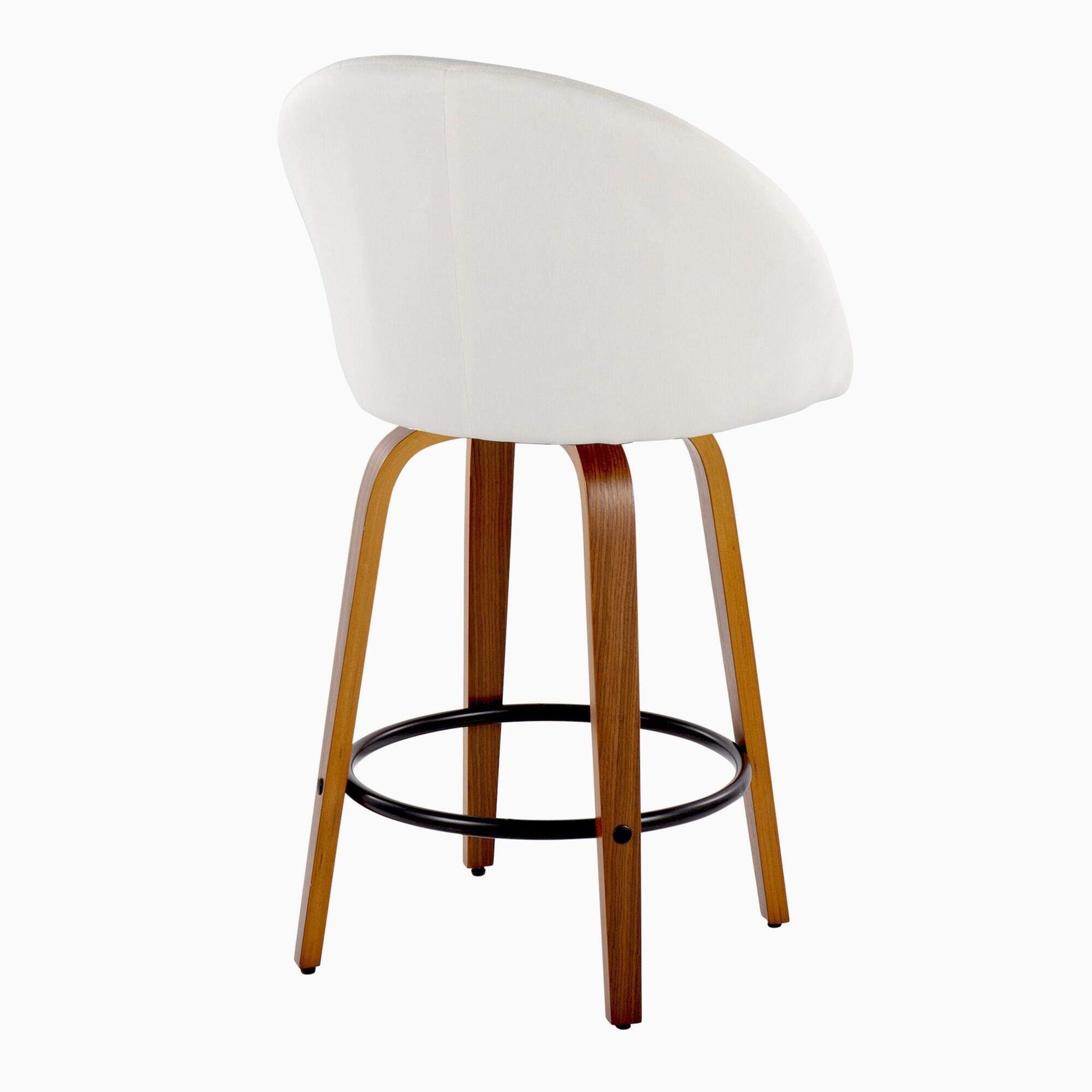 LumiSource Matisse Swivel Counter Stool (Set of 2), Cream/Camel, large