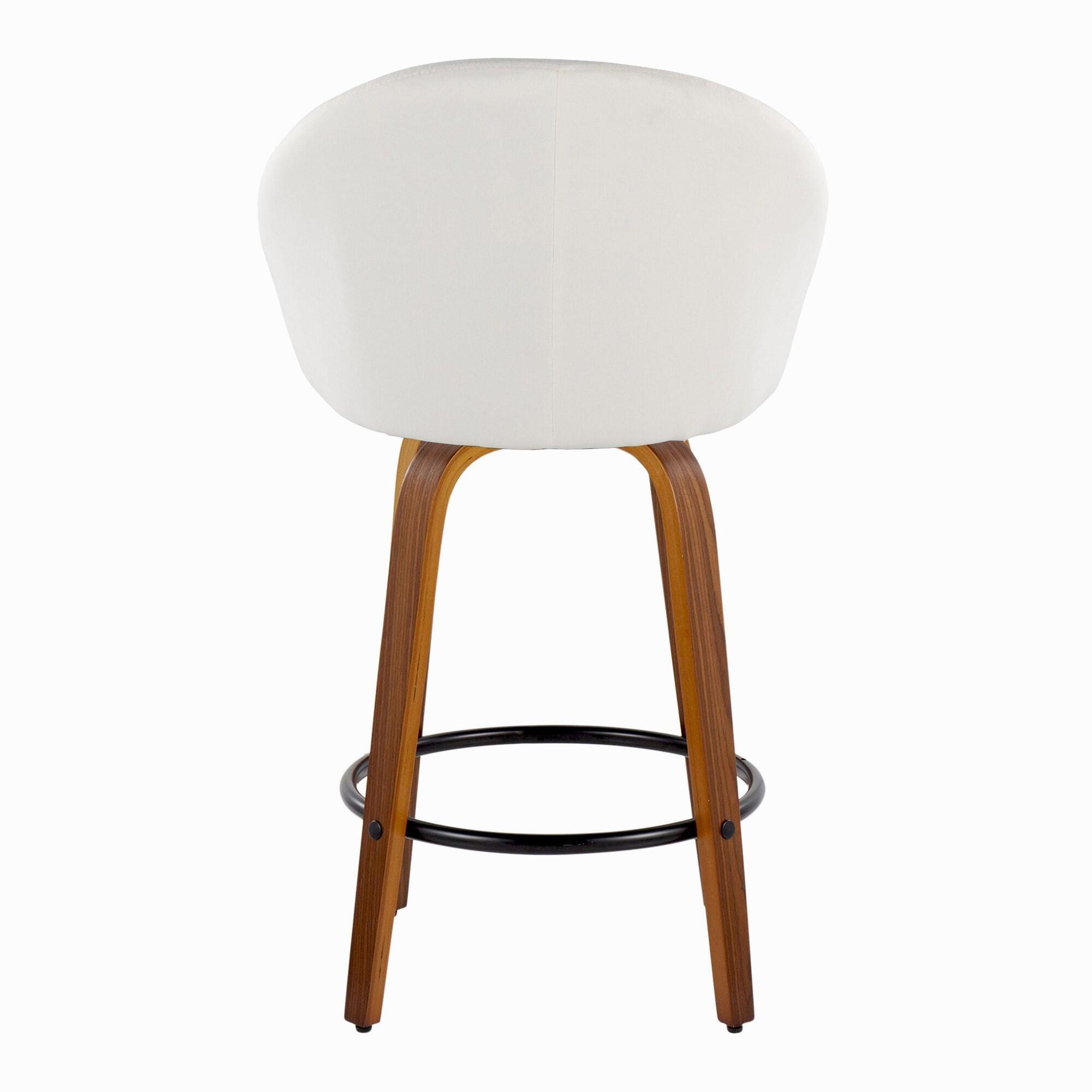 LumiSource Matisse Swivel Counter Stool (Set of 2), Cream/Camel, large