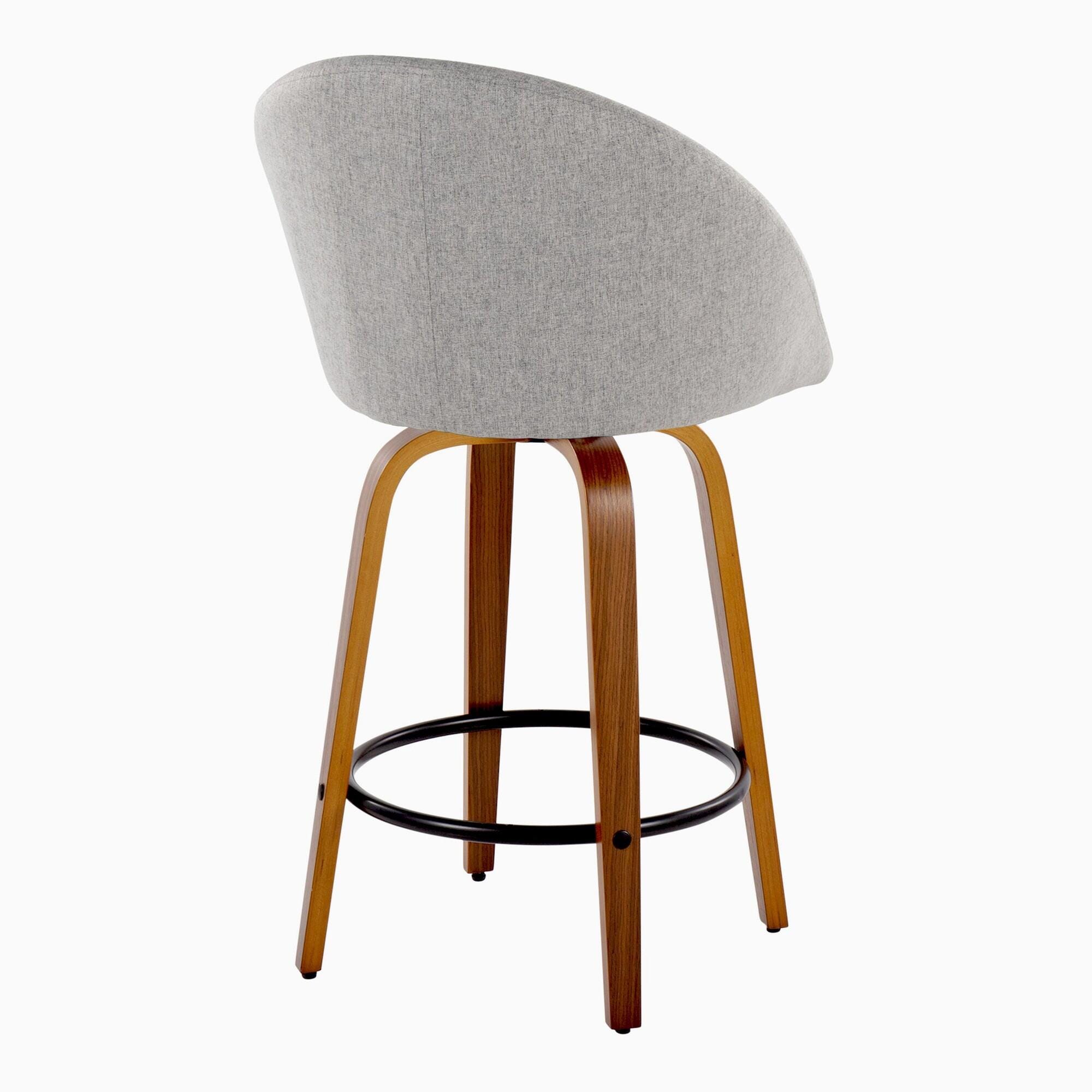LumiSource Matisse Swivel Counter Stool (Set of 2), Light Gray, large