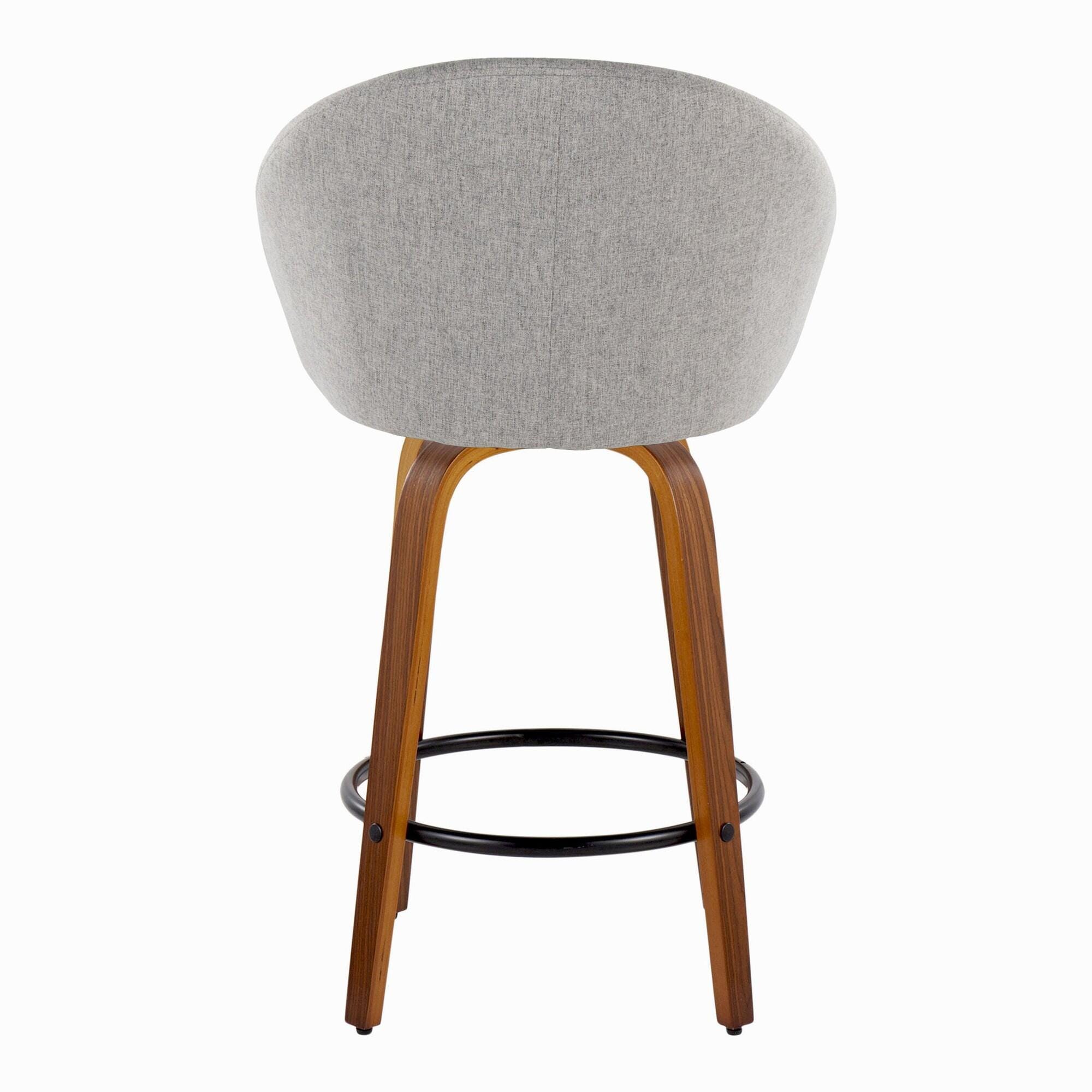 LumiSource Matisse Swivel Counter Stool (Set of 2), Light Gray, large