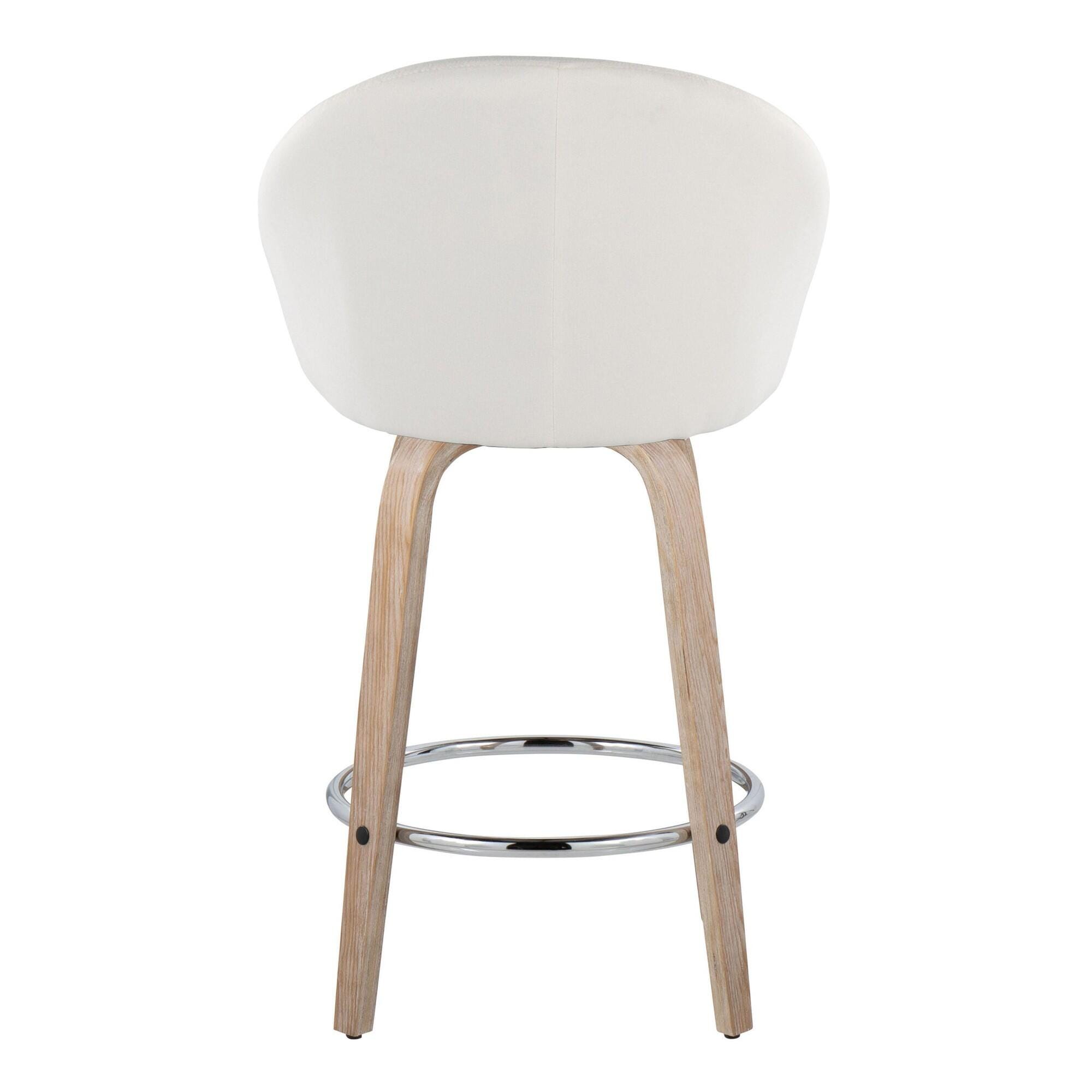 LumiSource Matisse Swivel Counter Stool (Set of 2), Cream, large