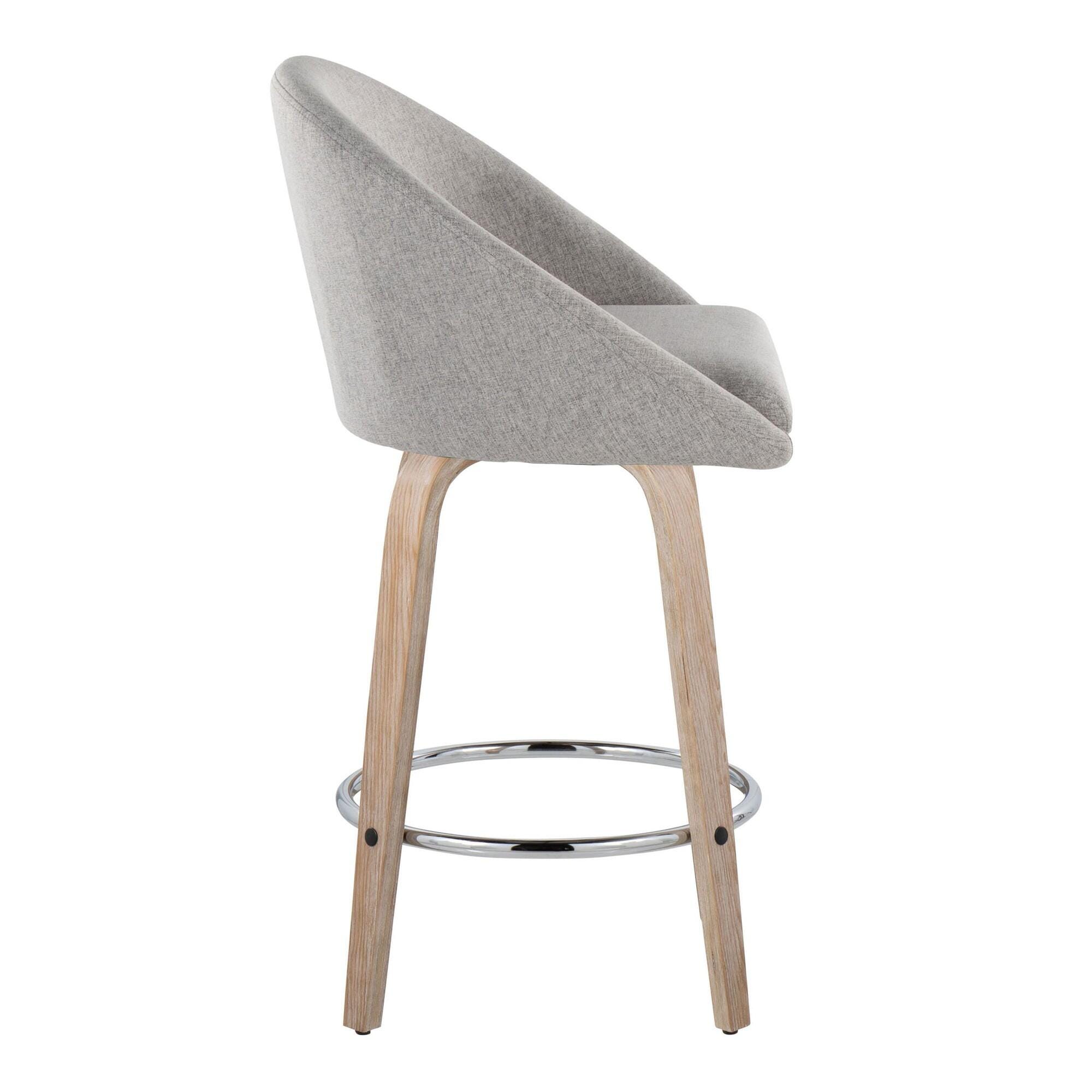 LumiSource Matisse Swivel Counter Stool (Set of 2), Gray, large