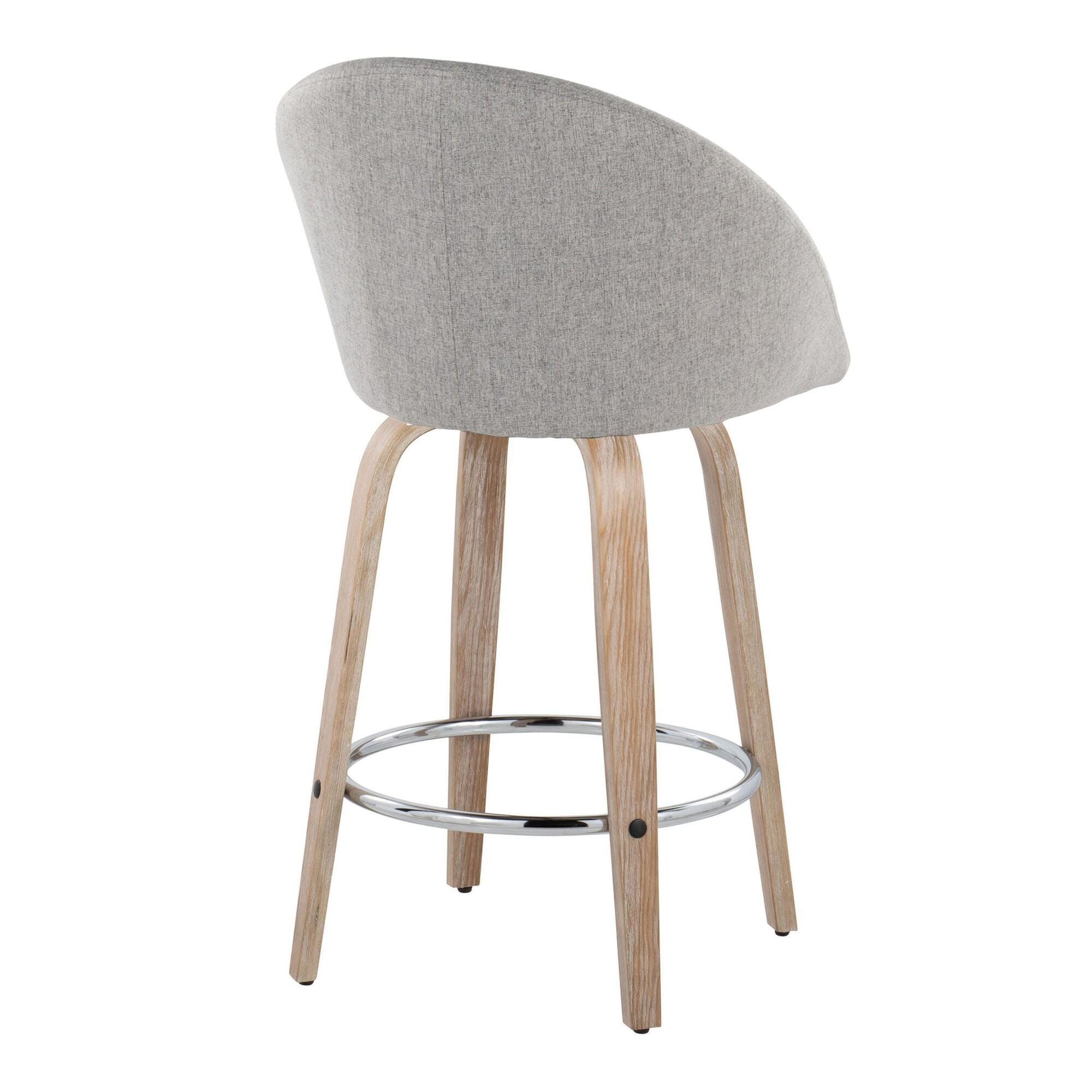 LumiSource Matisse Swivel Counter Stool (Set of 2), Gray, large