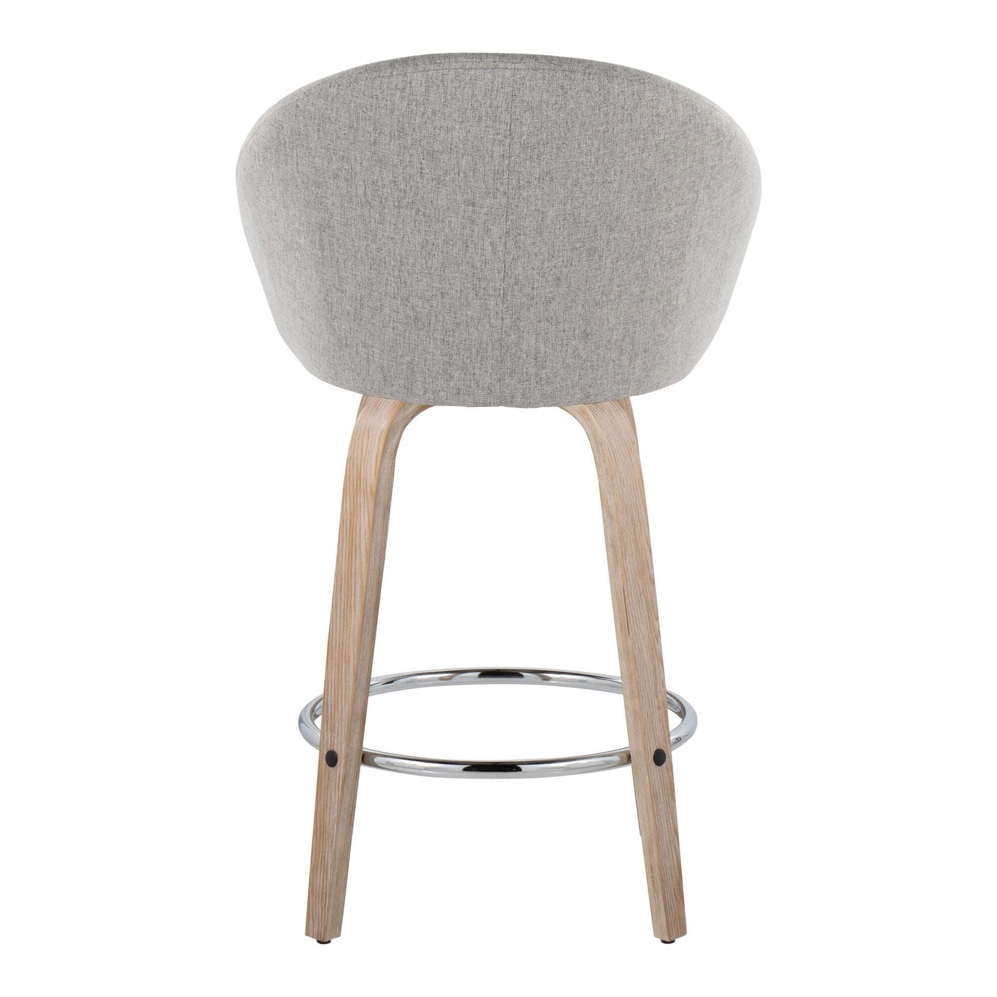 LumiSource Matisse Swivel Counter Stool (Set of 2), Gray, large