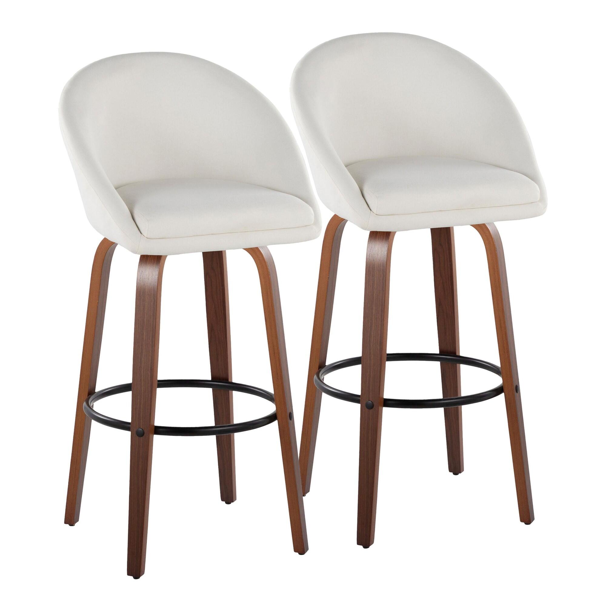 LumiSource Matisse Bar Height Bar Stool (Set of 2), Cream, large