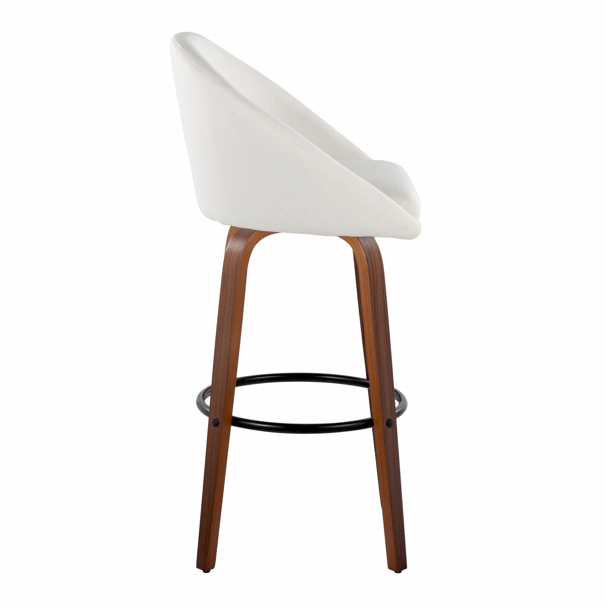 LumiSource Matisse Bar Height Bar Stool (Set of 2), Cream, large