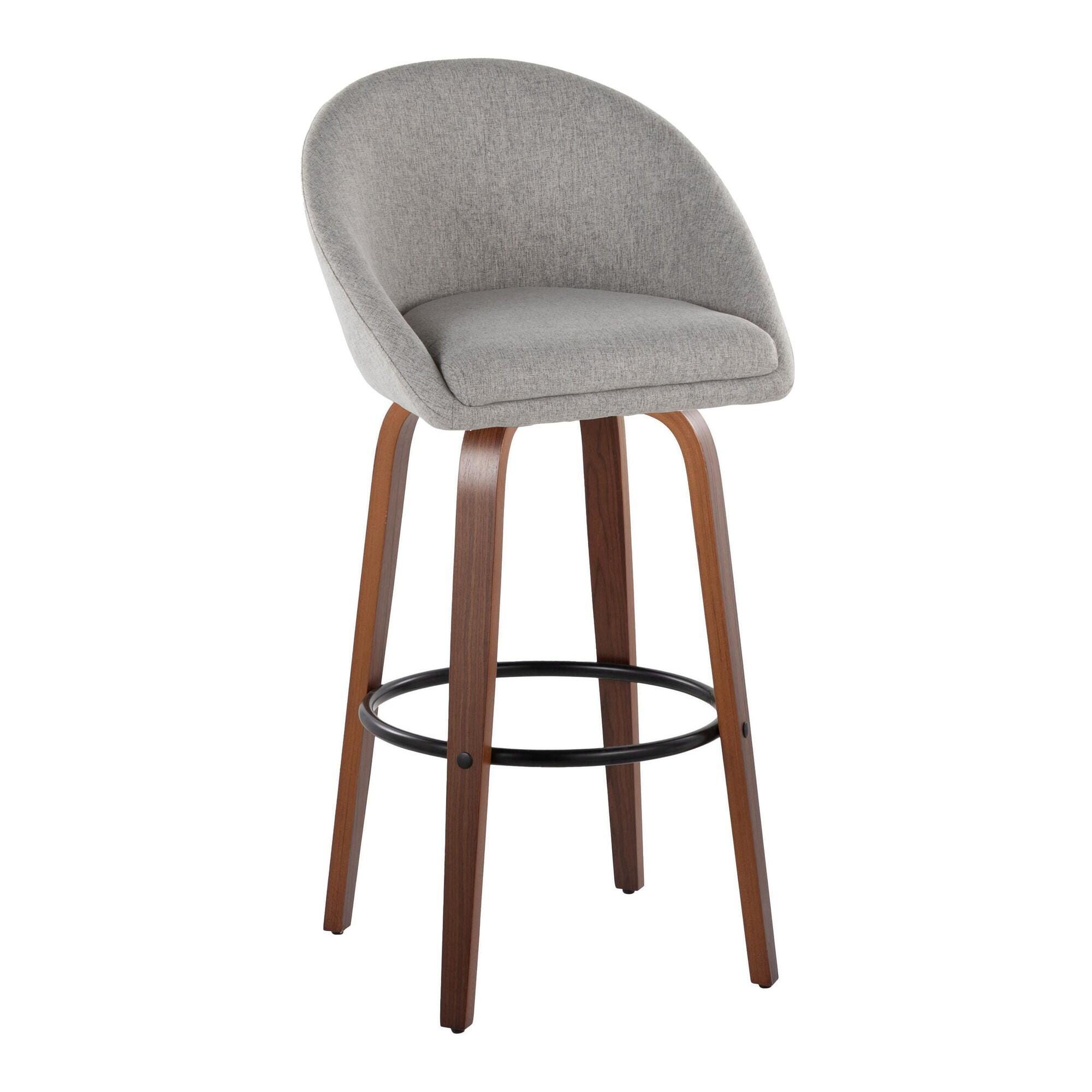 LumiSource Matisse Bar Height Bar Stool (Set of 2), Light Gray, large