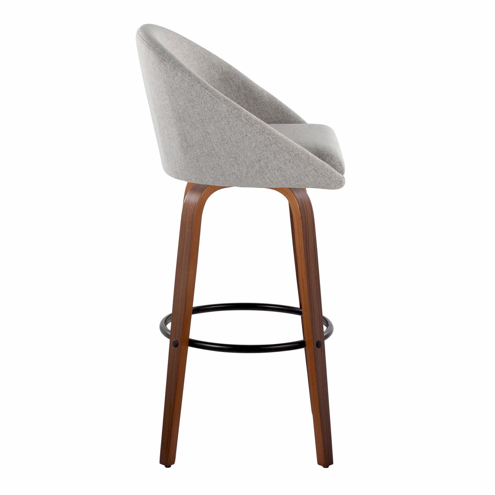 LumiSource Matisse Bar Height Bar Stool (Set of 2), Light Gray, large