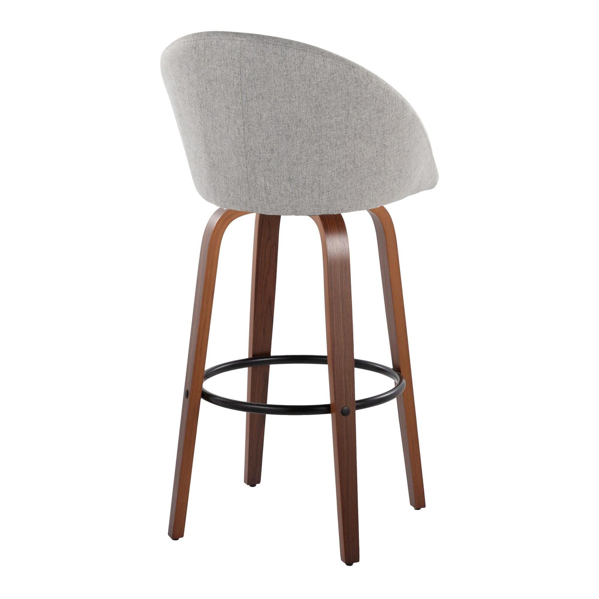 LumiSource Matisse Bar Height Bar Stool (Set of 2), Light Gray, large