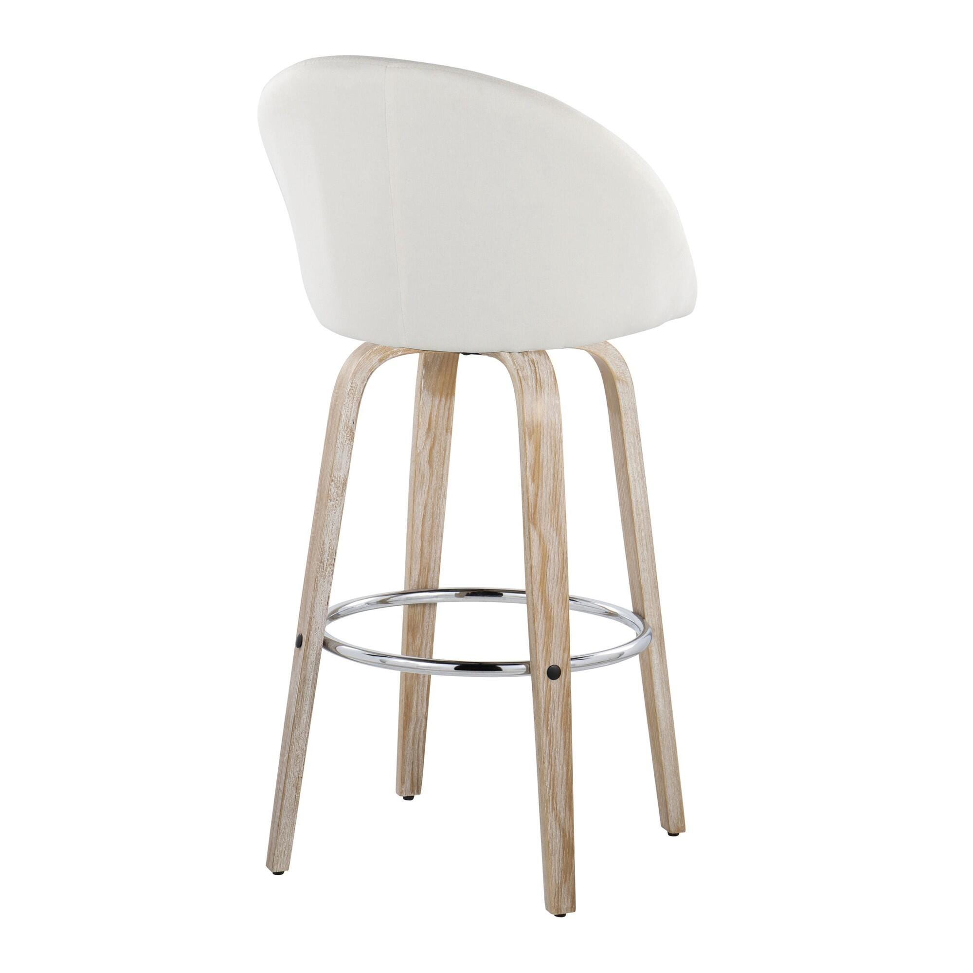 LumiSource Matisse Bar Height Bar Stool (Set of 2), Cream/Gray, large