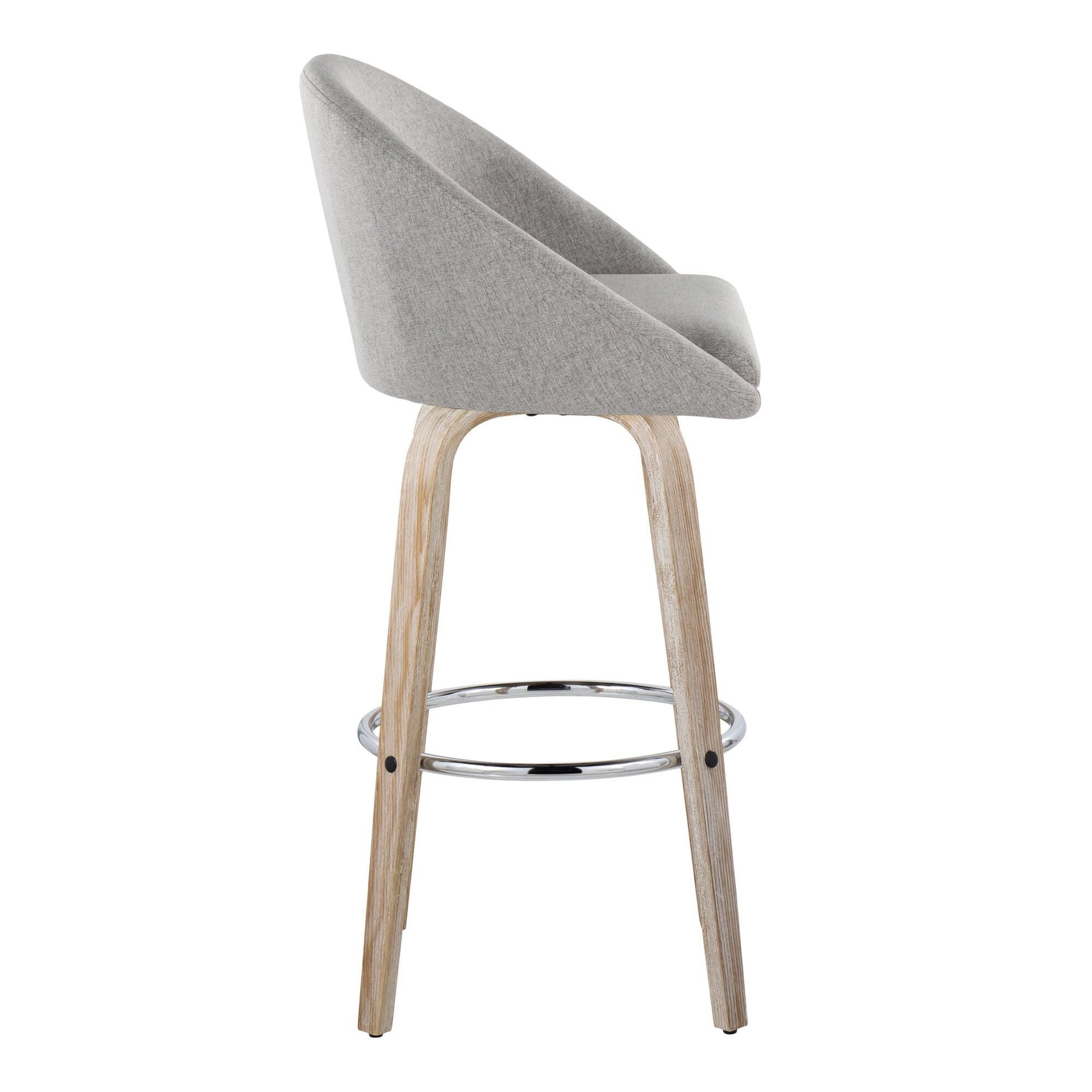 LumiSource Matisse Bar Height Bar Stool (Set of 2), Gray, large