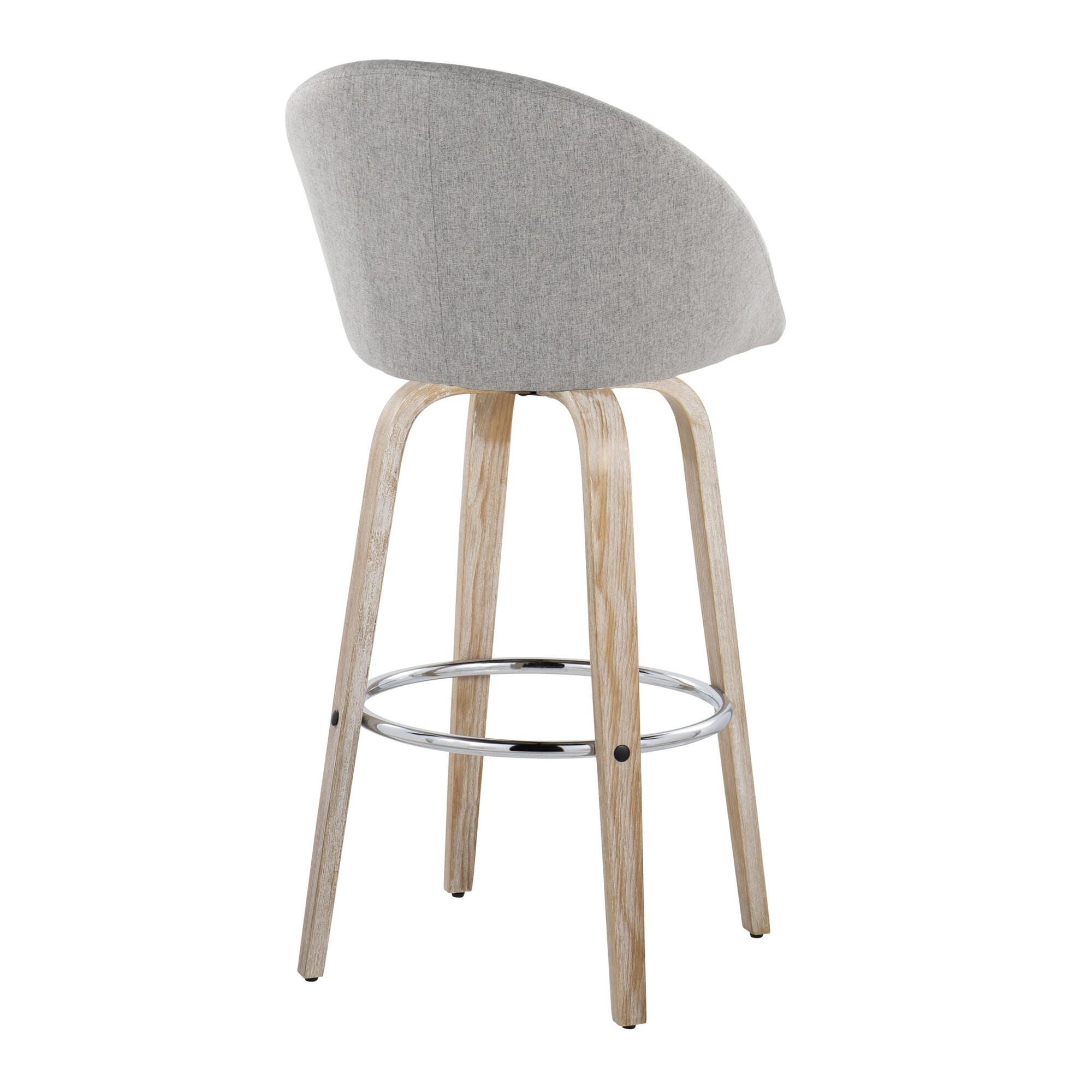 LumiSource Matisse Bar Height Bar Stool (Set of 2), Gray, large