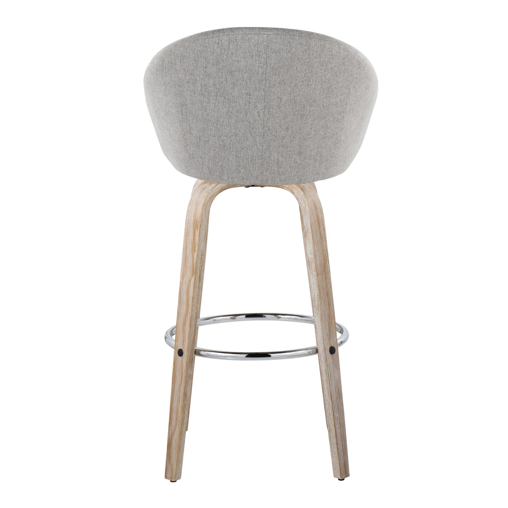 LumiSource Matisse Bar Height Bar Stool (Set of 2), Gray, large