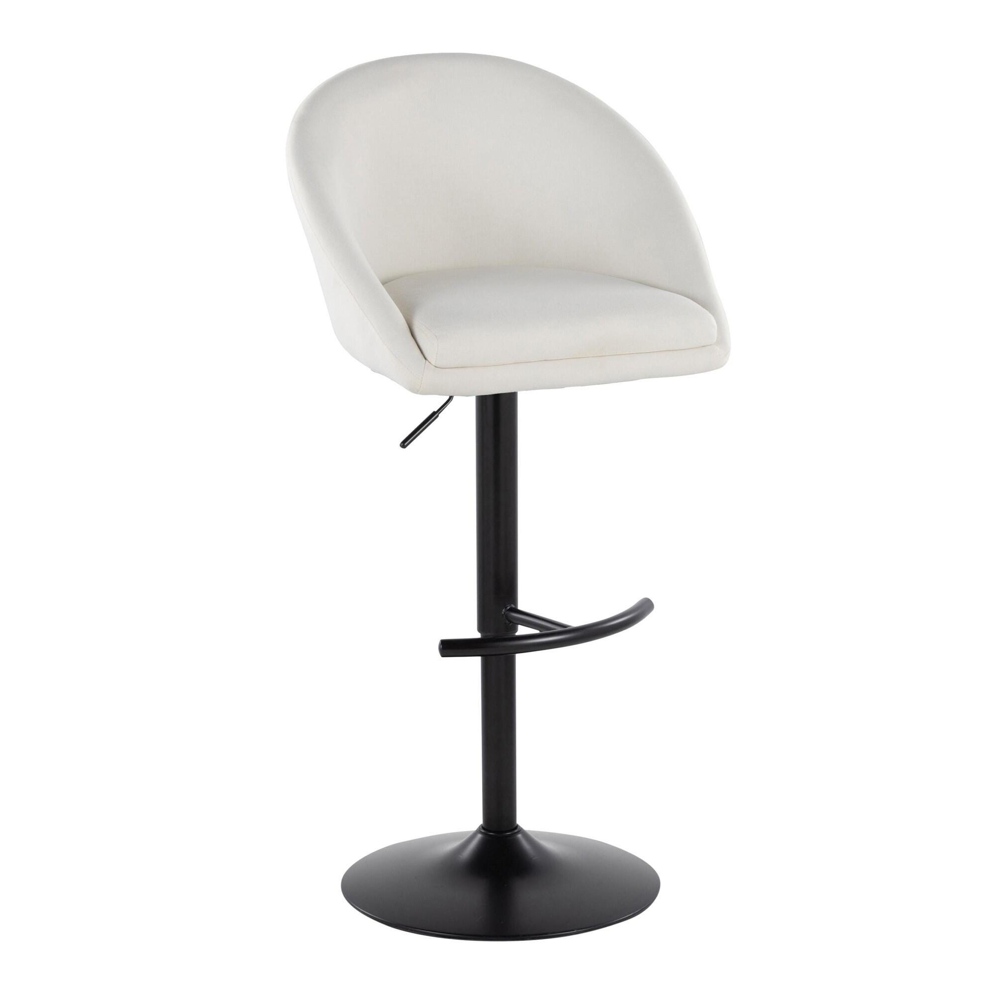 LumiSource Matisse Highback Bar Height Bar Stool (Set of 2), Cream, large
