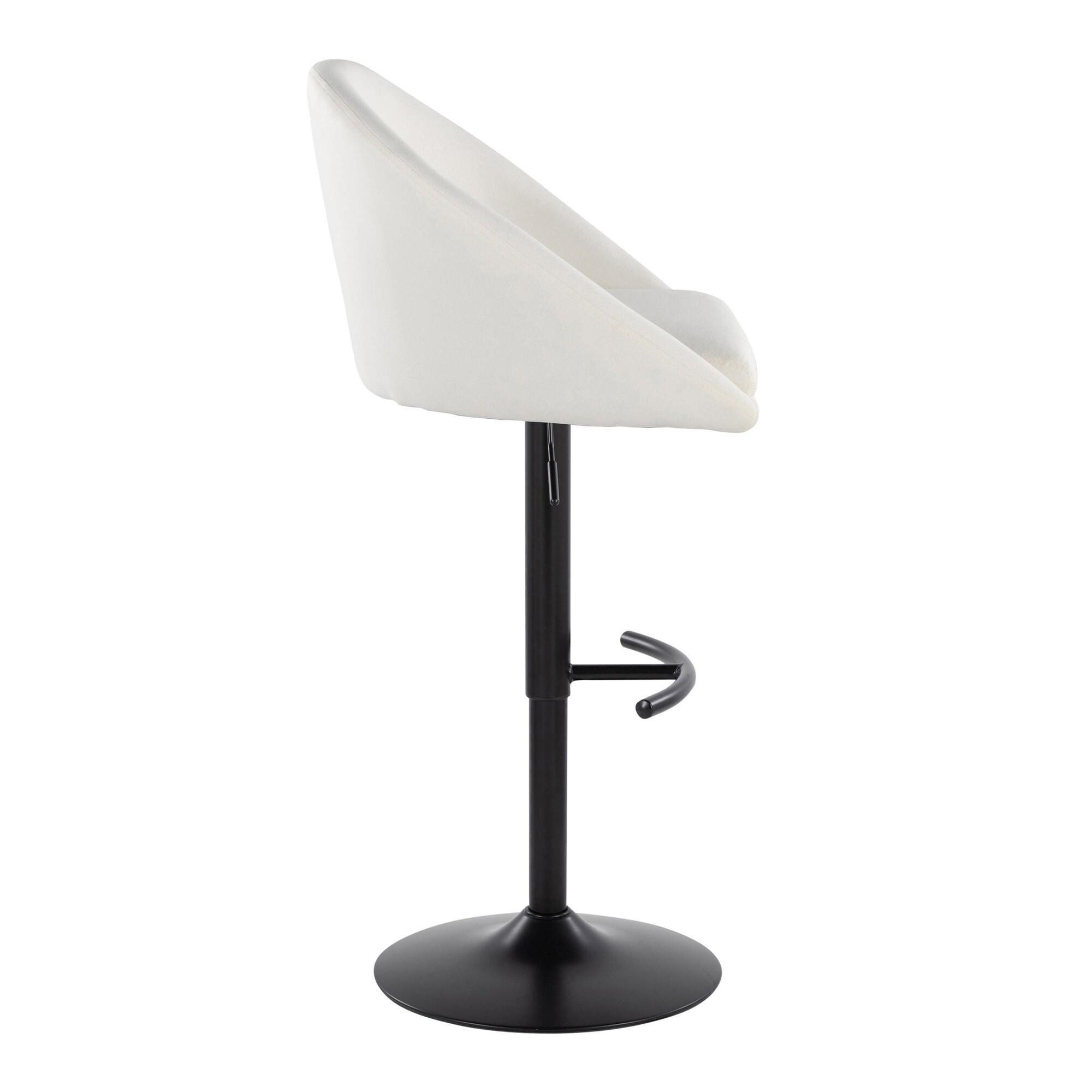 LumiSource Matisse Highback Bar Height Bar Stool (Set of 2), Cream, large