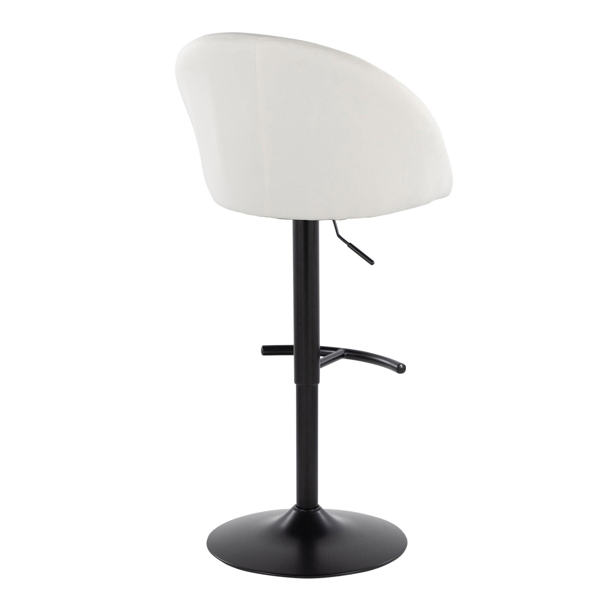 LumiSource Matisse Highback Bar Height Bar Stool (Set of 2), Cream, large