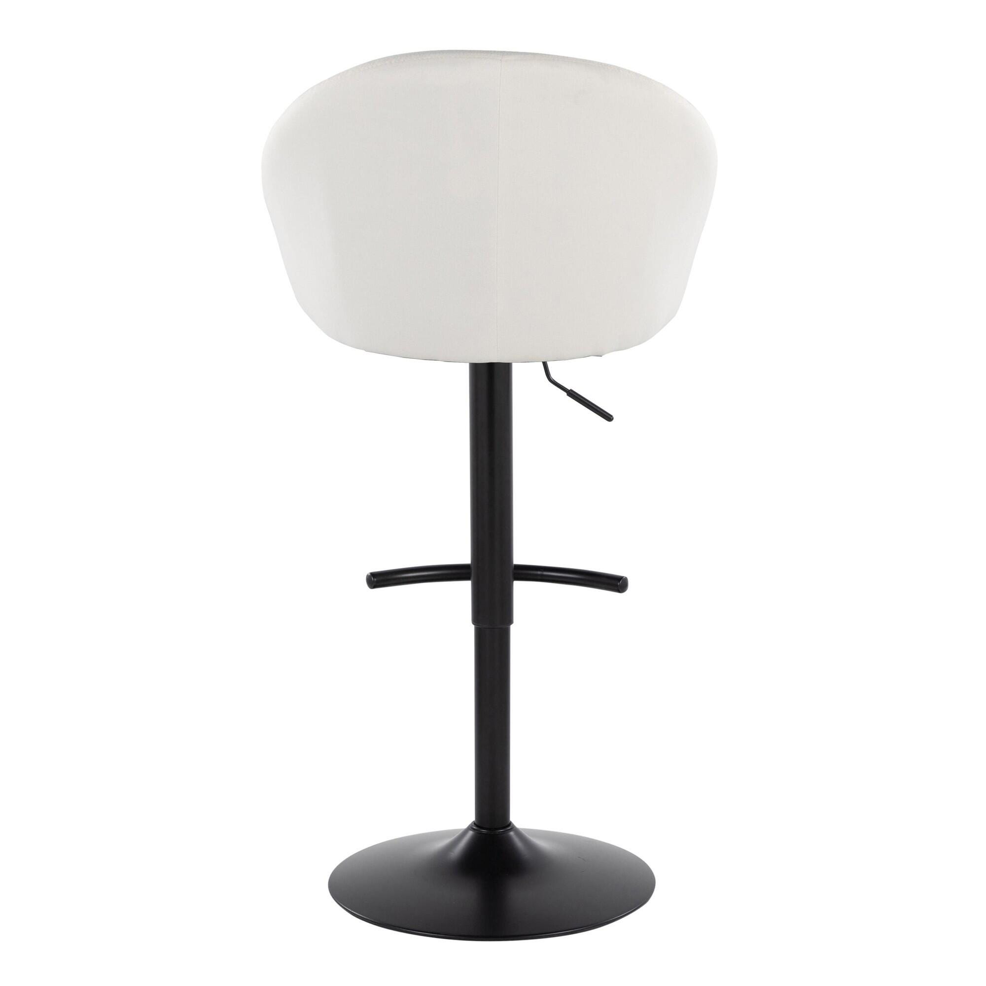 LumiSource Matisse Highback Bar Height Bar Stool (Set of 2), Cream, large