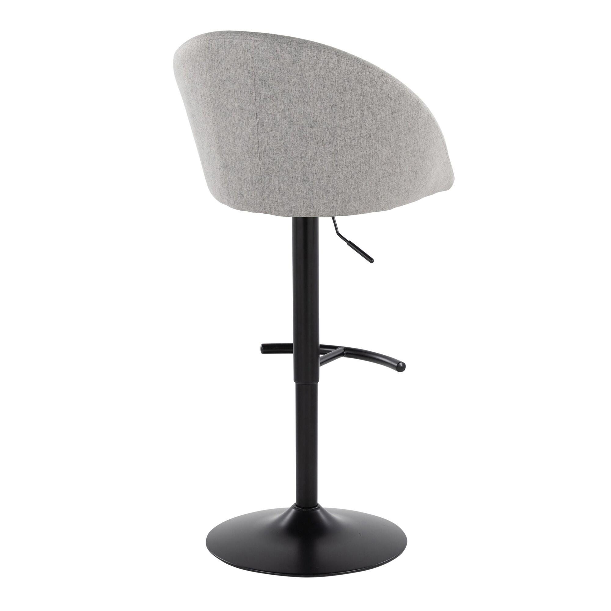 LumiSource Matisse Highback Bar Height Bar Stool (Set of 2), Gray, large
