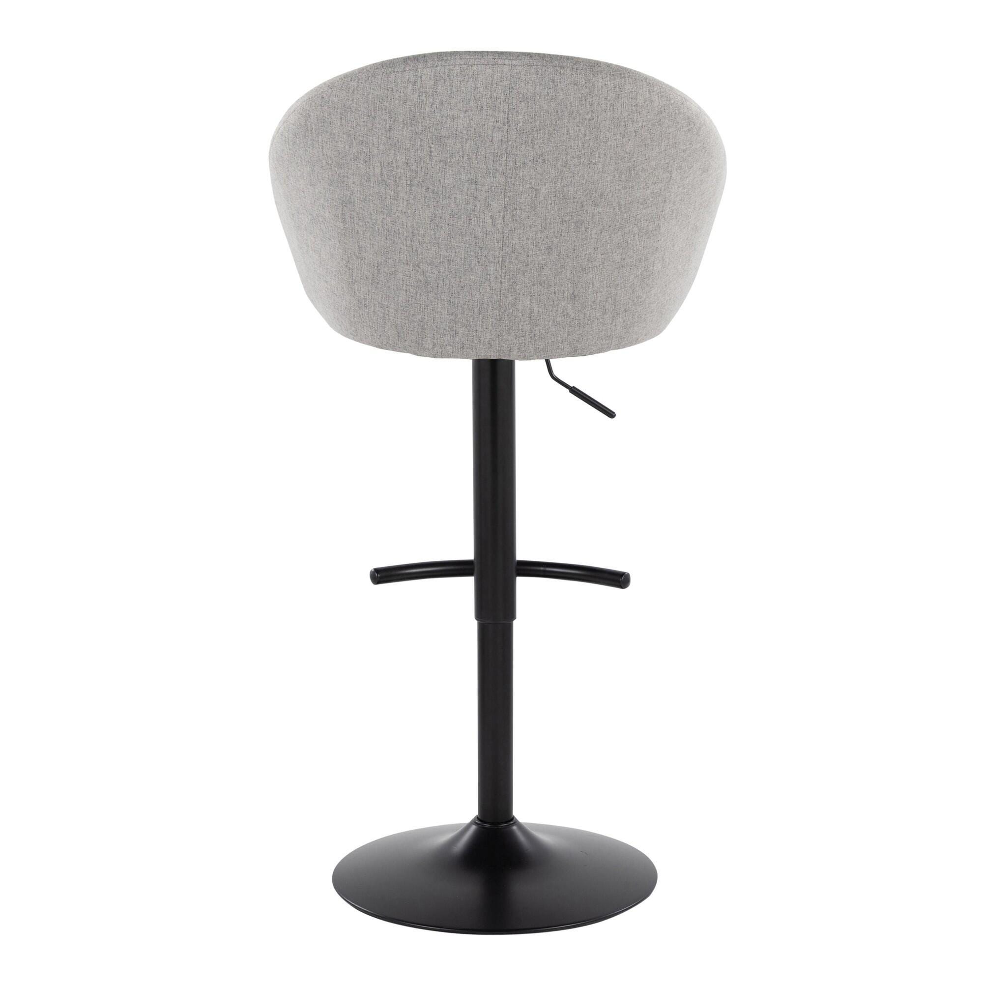 LumiSource Matisse Highback Bar Height Bar Stool (Set of 2), Gray, large