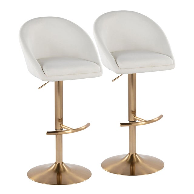 LumiSource Matisse Highback Bar Height Bar Stool (Set of 2)