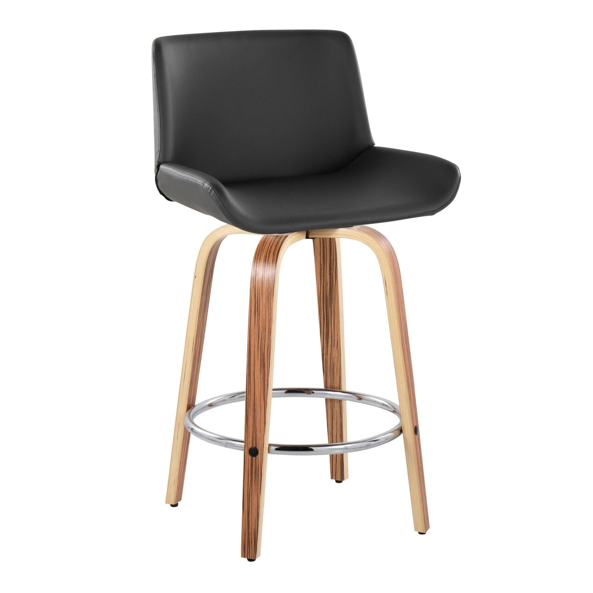 LumiSource Santi Counter Height Bar Stool (Set of 2), Gray, large