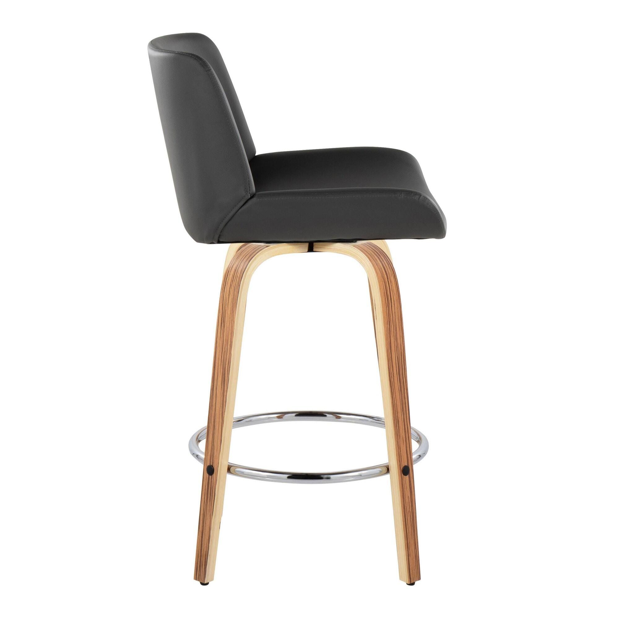 LumiSource Santi Counter Height Bar Stool (Set of 2), Gray, large