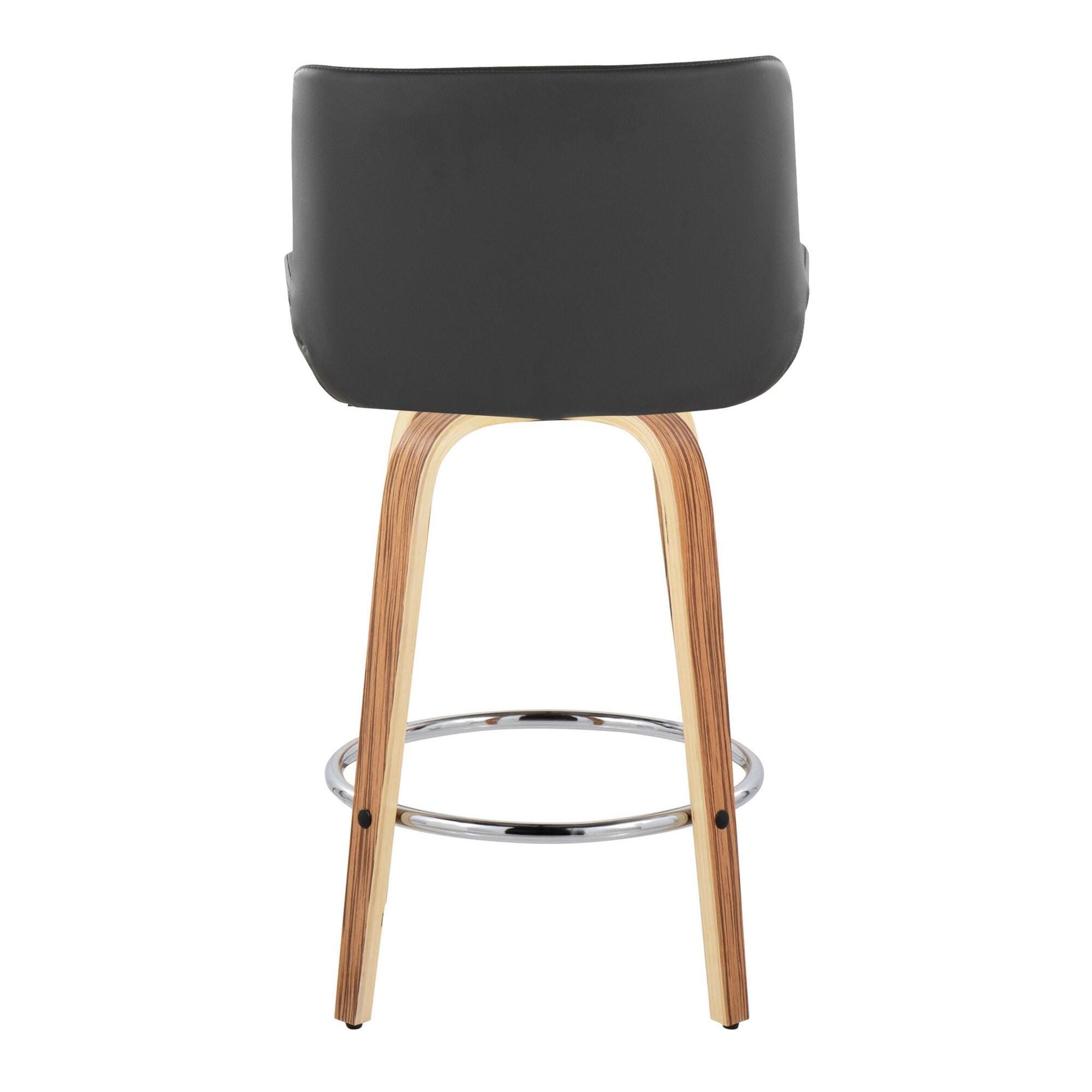 LumiSource Santi Counter Height Bar Stool (Set of 2), Gray, large