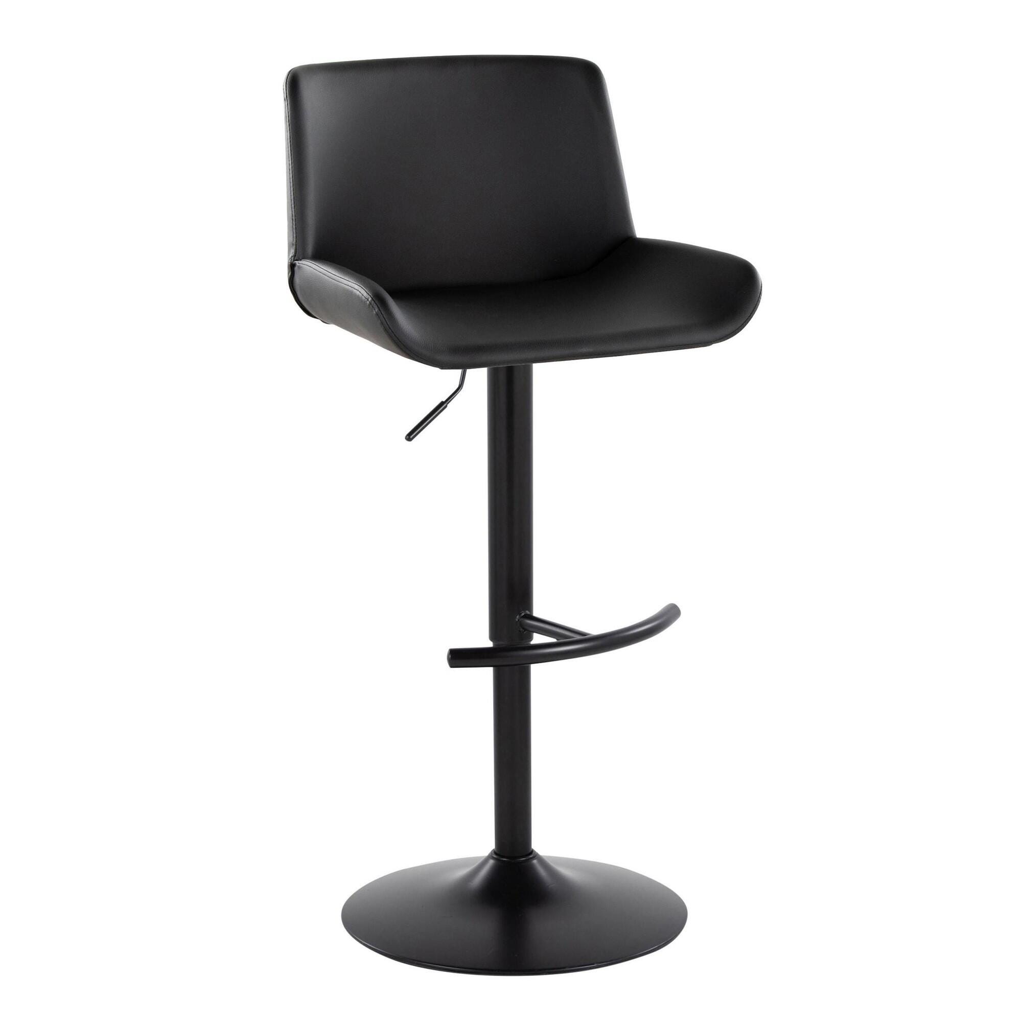 LumiSource Santi Bar Height Bar Stool  (Set of 2), Black, large