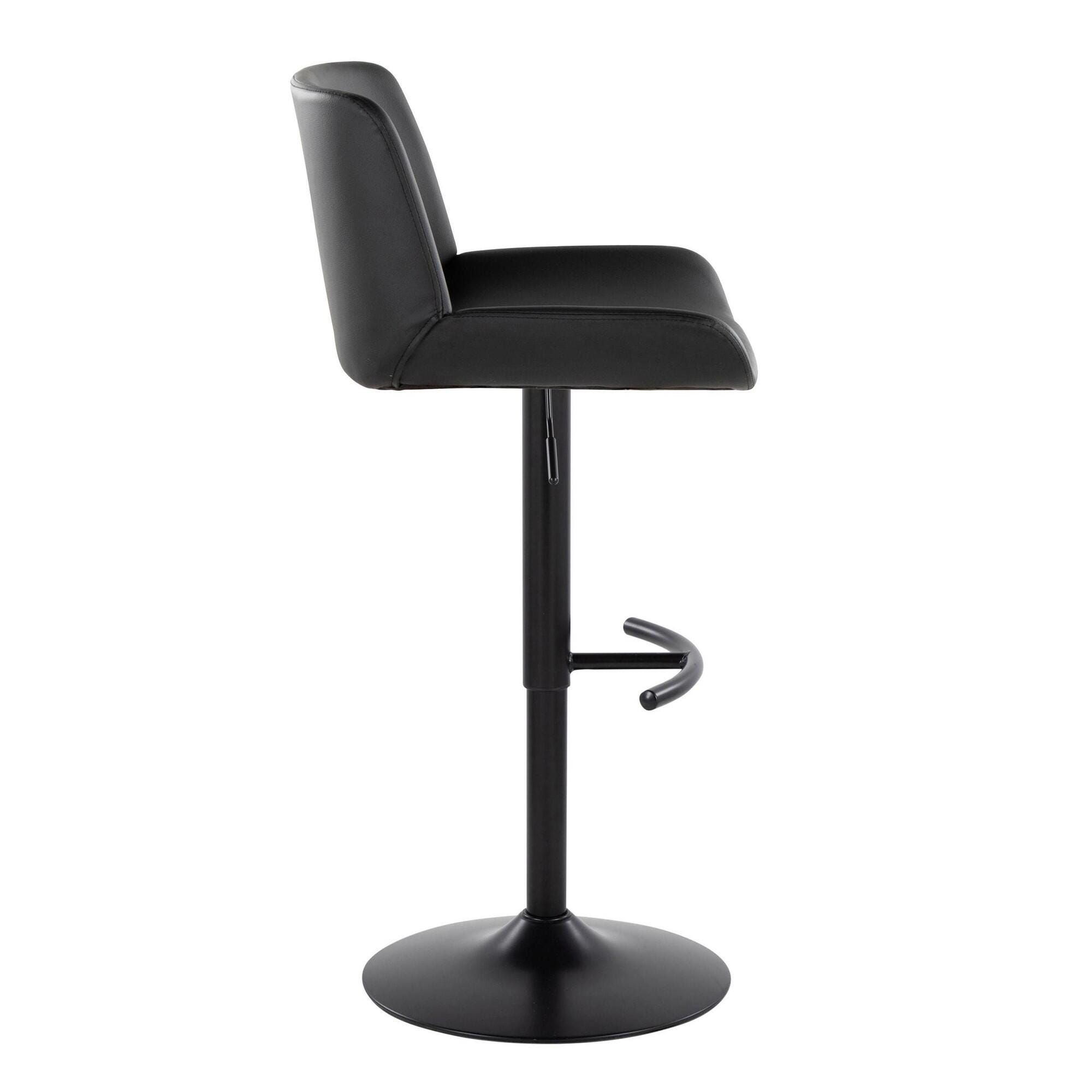 LumiSource Santi Bar Height Bar Stool  (Set of 2), Black, large