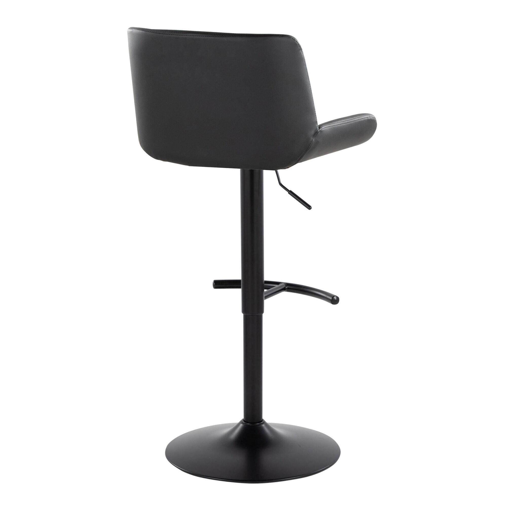 LumiSource Santi Bar Height Bar Stool  (Set of 2), Black, large