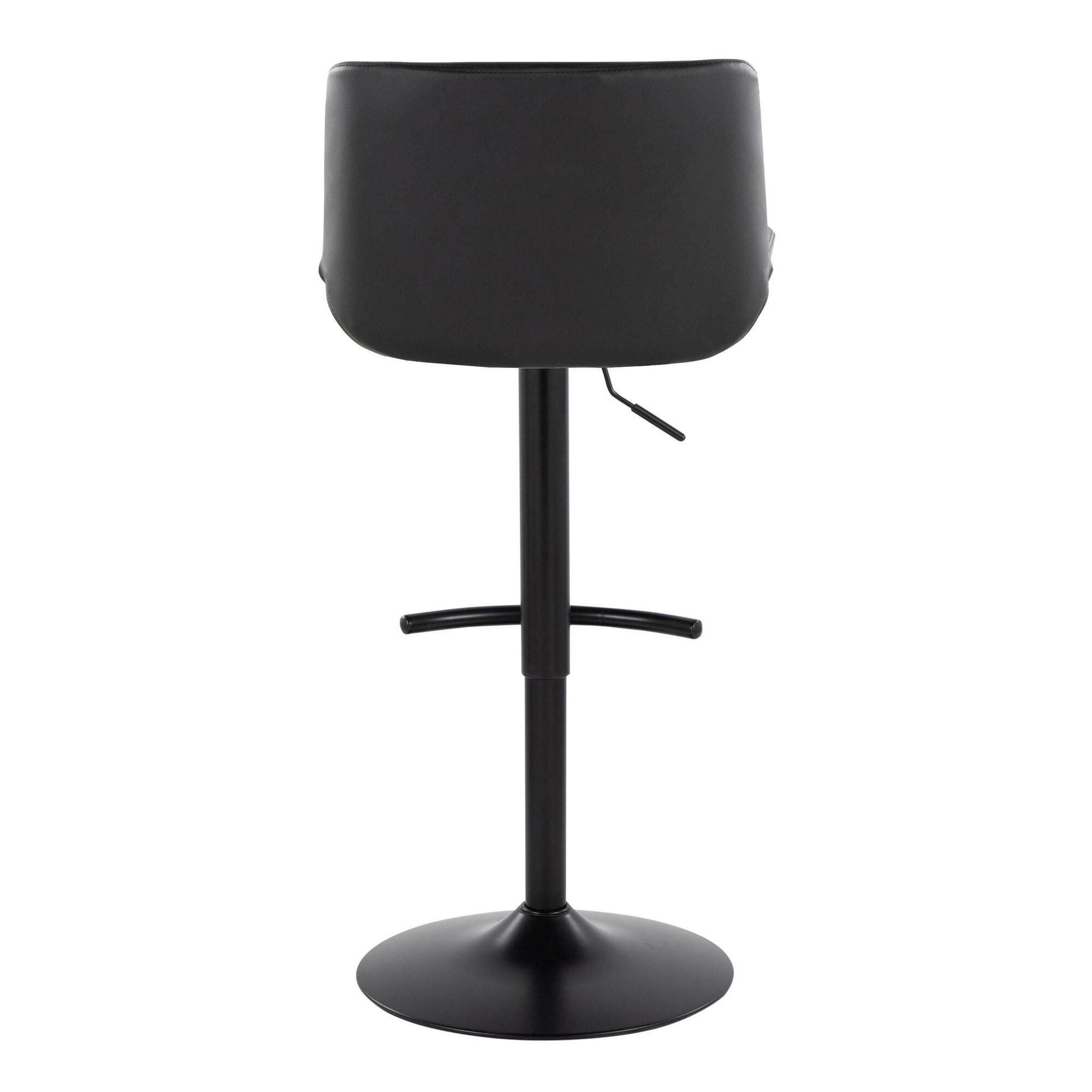 LumiSource Santi Bar Height Bar Stool  (Set of 2), Black, large