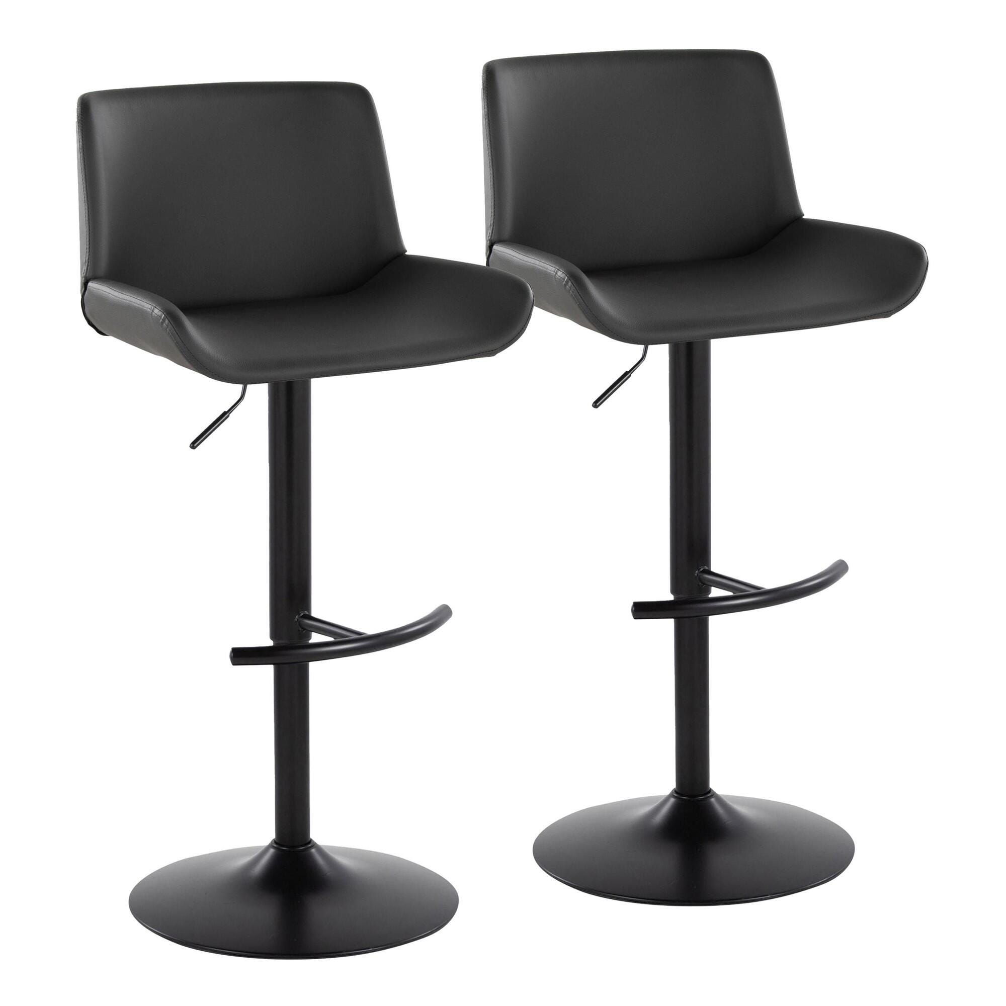 LumiSource Santi Bar Height Bar Stool  (Set of 2), Gray, large