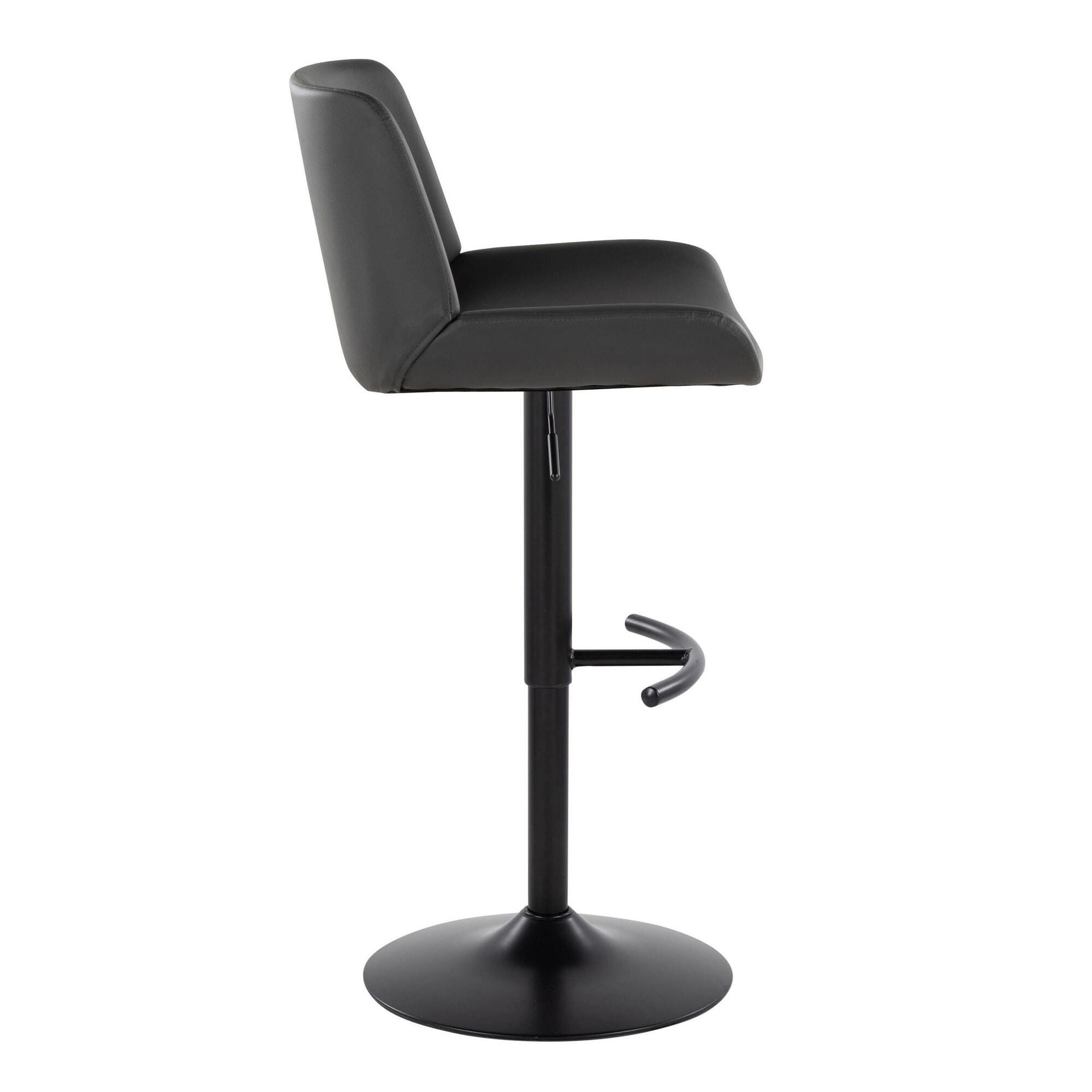 LumiSource Santi Bar Height Bar Stool  (Set of 2), Gray, large