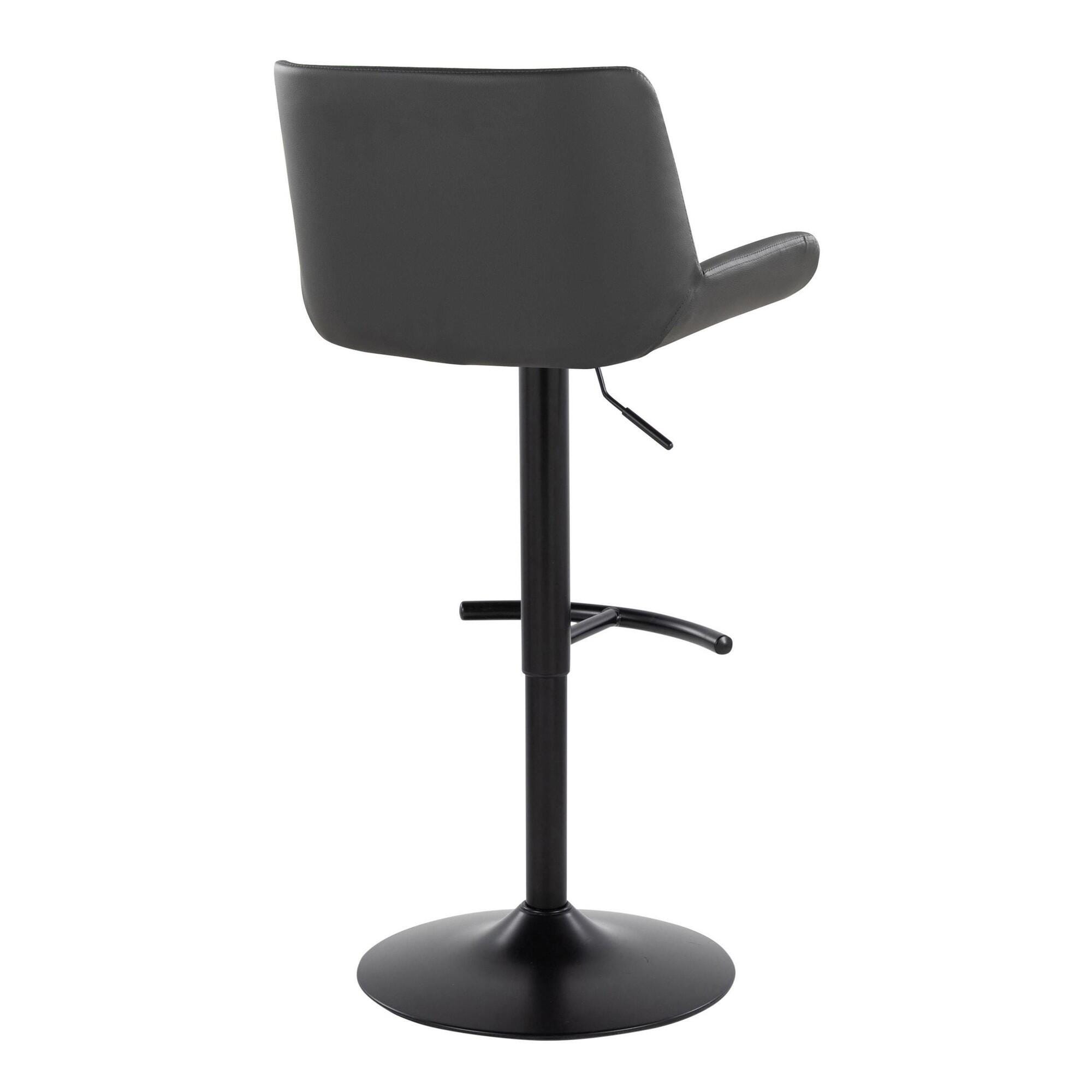 LumiSource Santi Bar Height Bar Stool  (Set of 2), Gray, large