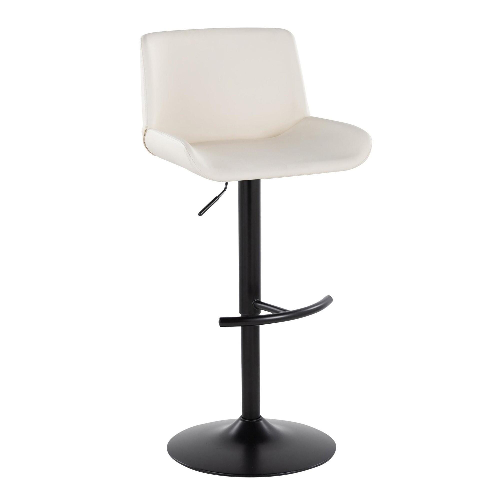 LumiSource Santi Bar Height Bar Stool  (Set of 2), White, large