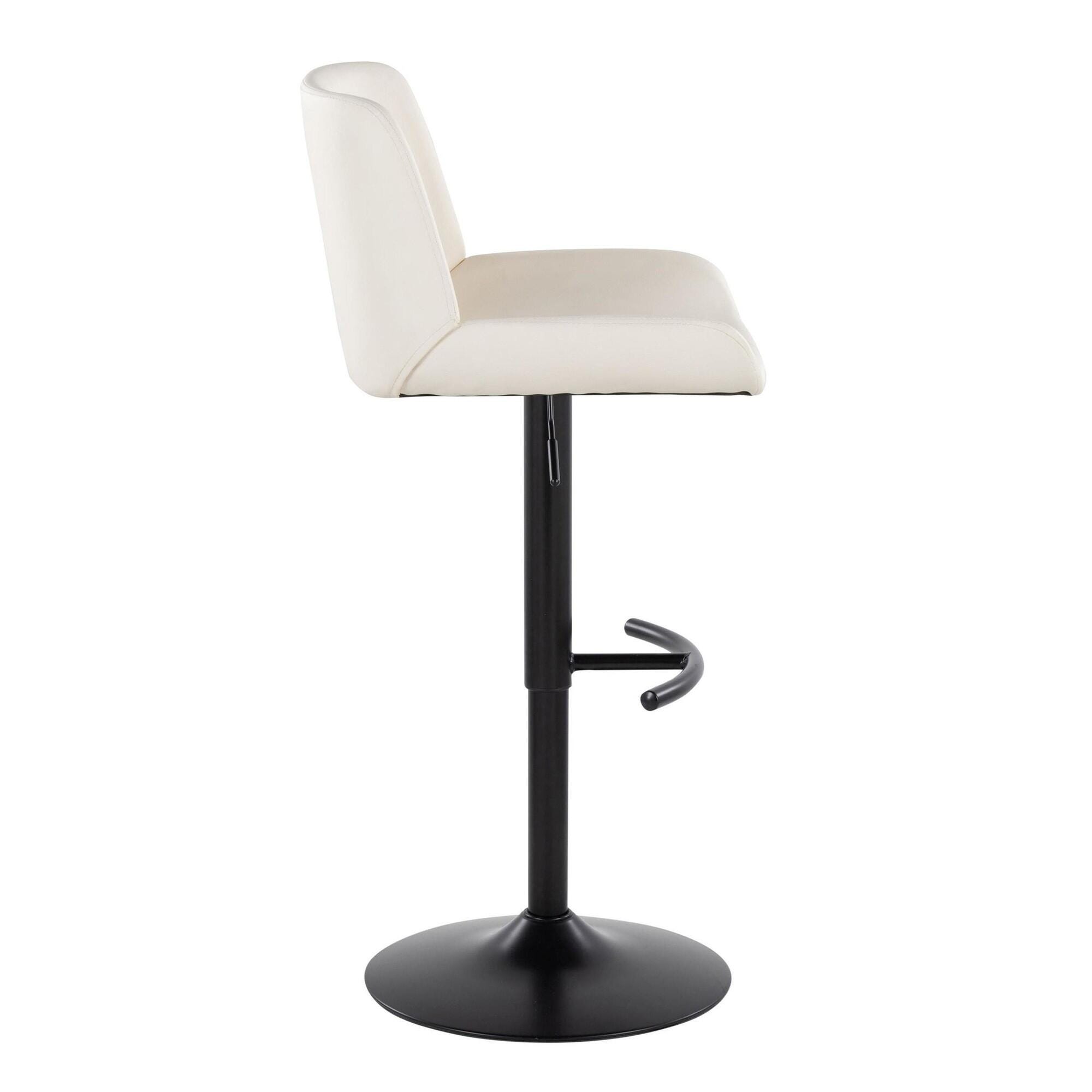 LumiSource Santi Bar Height Bar Stool  (Set of 2), White, large