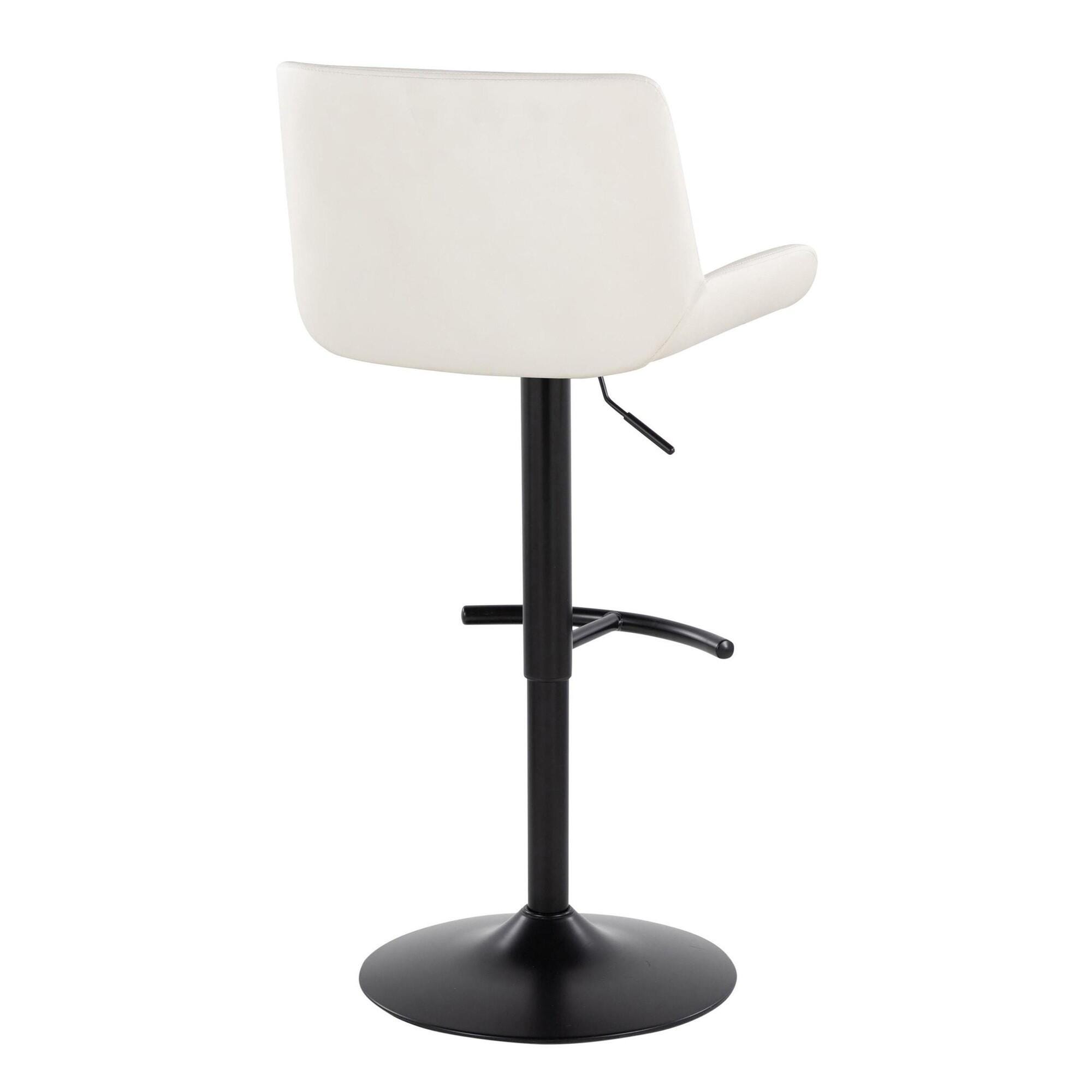 LumiSource Santi Bar Height Bar Stool  (Set of 2), White, large