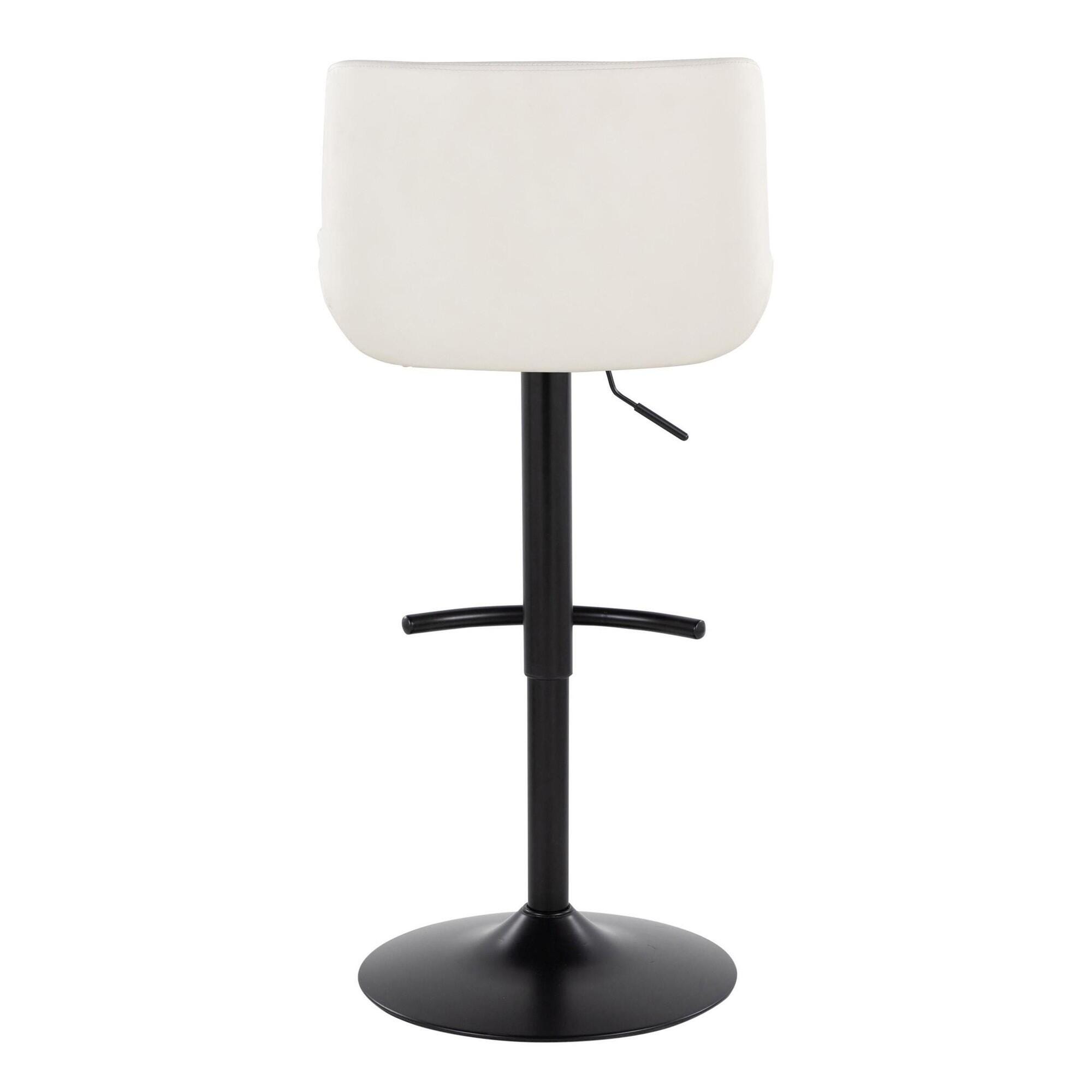 LumiSource Santi Bar Height Bar Stool  (Set of 2), White, large
