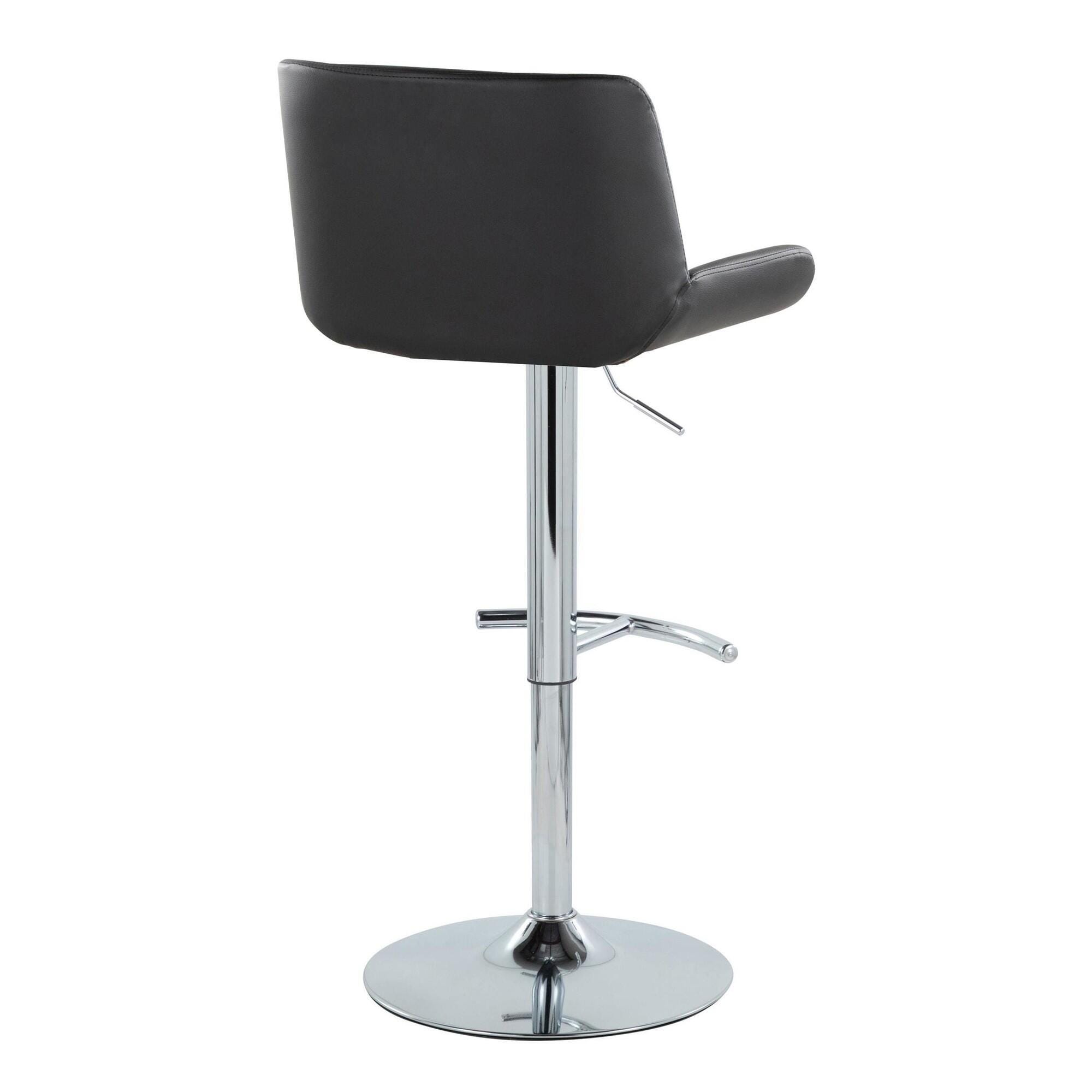 LumiSource Santi Bar Height Swivel Bar Stool  (Set of 2), Black, large