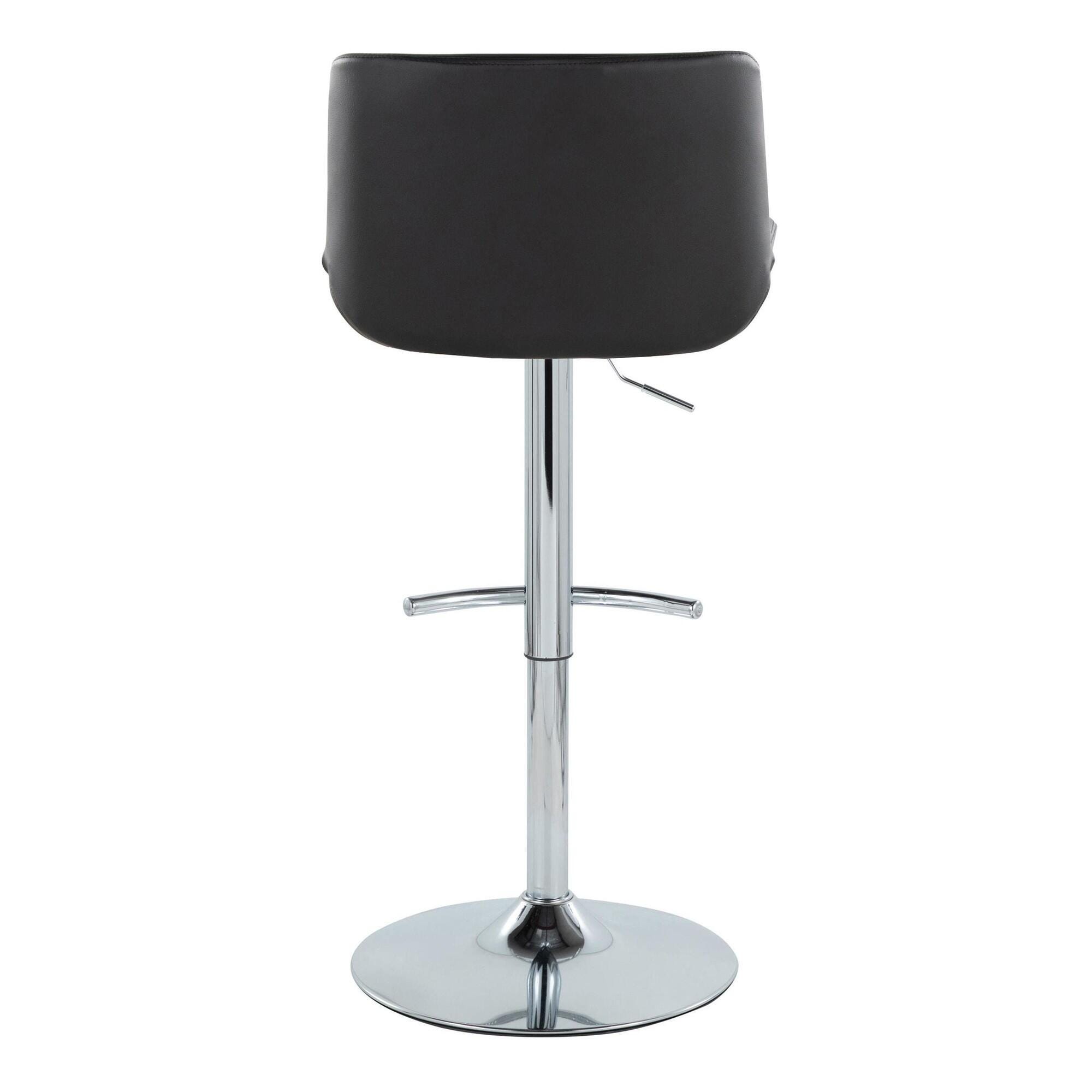 LumiSource Santi Bar Height Swivel Bar Stool  (Set of 2), Black, large