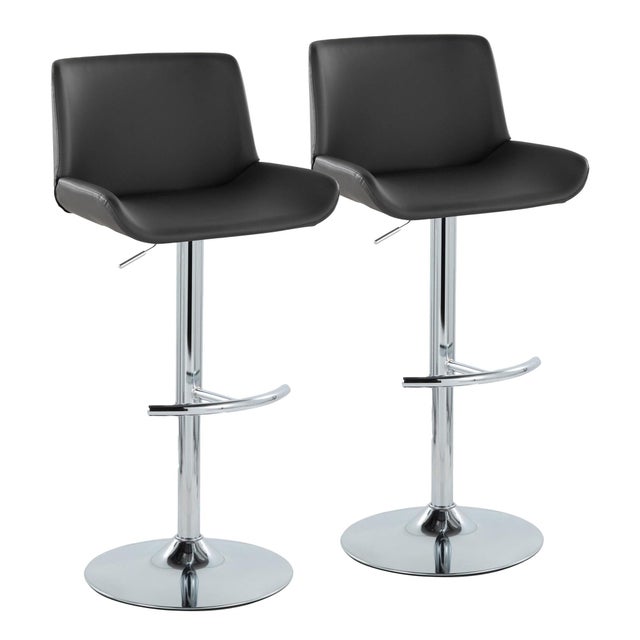 LumiSource Santi Bar Height Swivel Bar Stool (Set of 2)