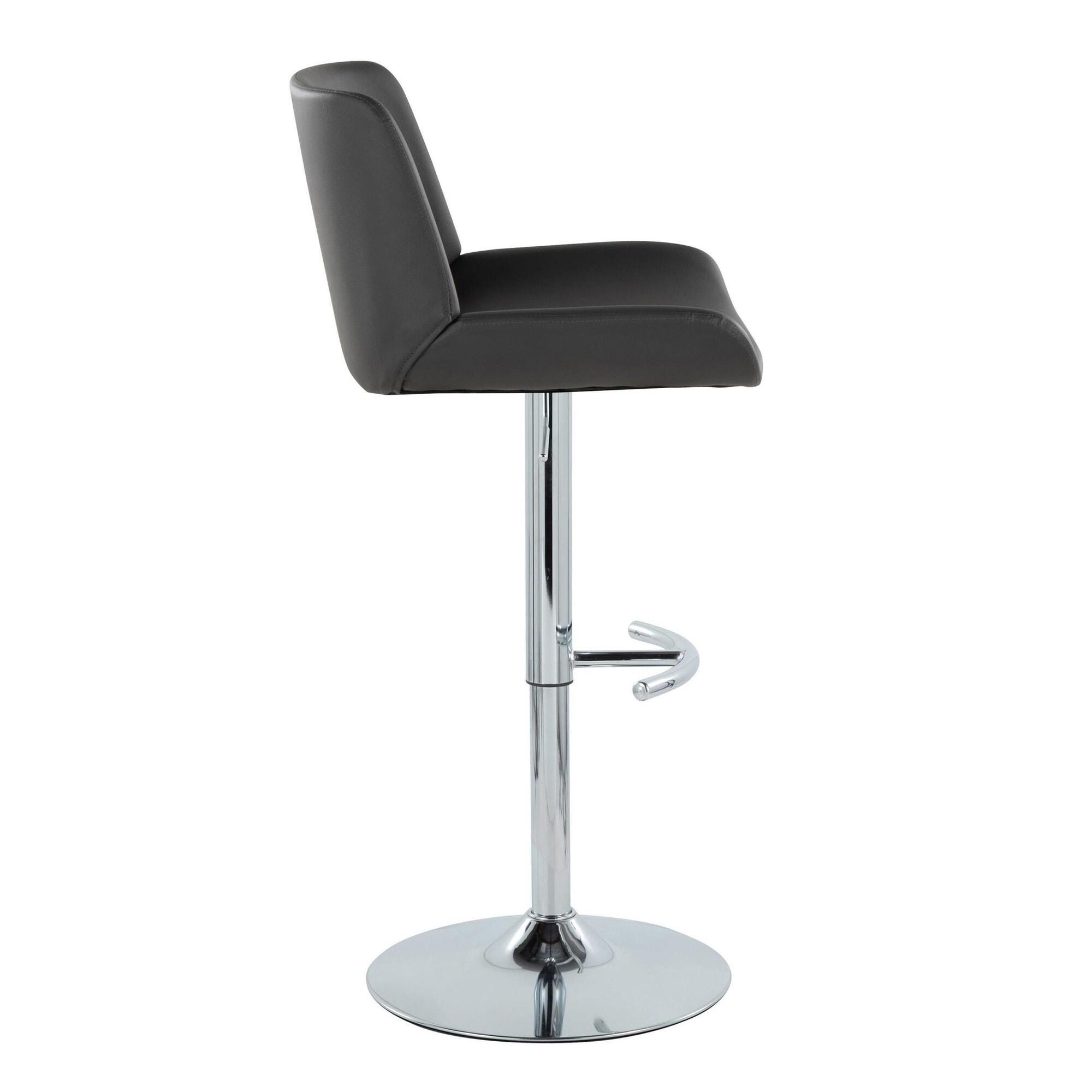 LumiSource Santi Bar Height Swivel Bar Stool  (Set of 2), Gray, large