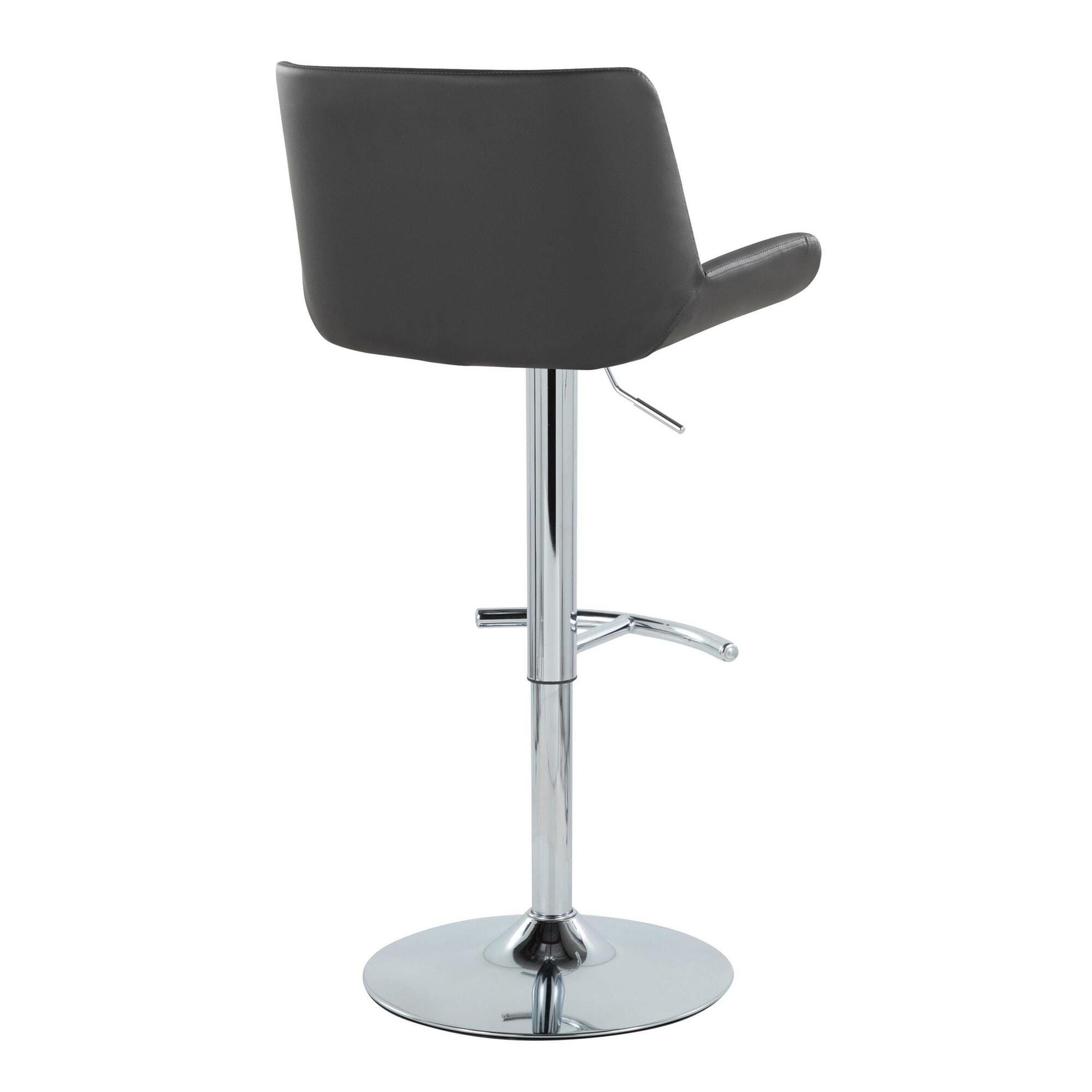LumiSource Santi Bar Height Swivel Bar Stool  (Set of 2), Gray, large