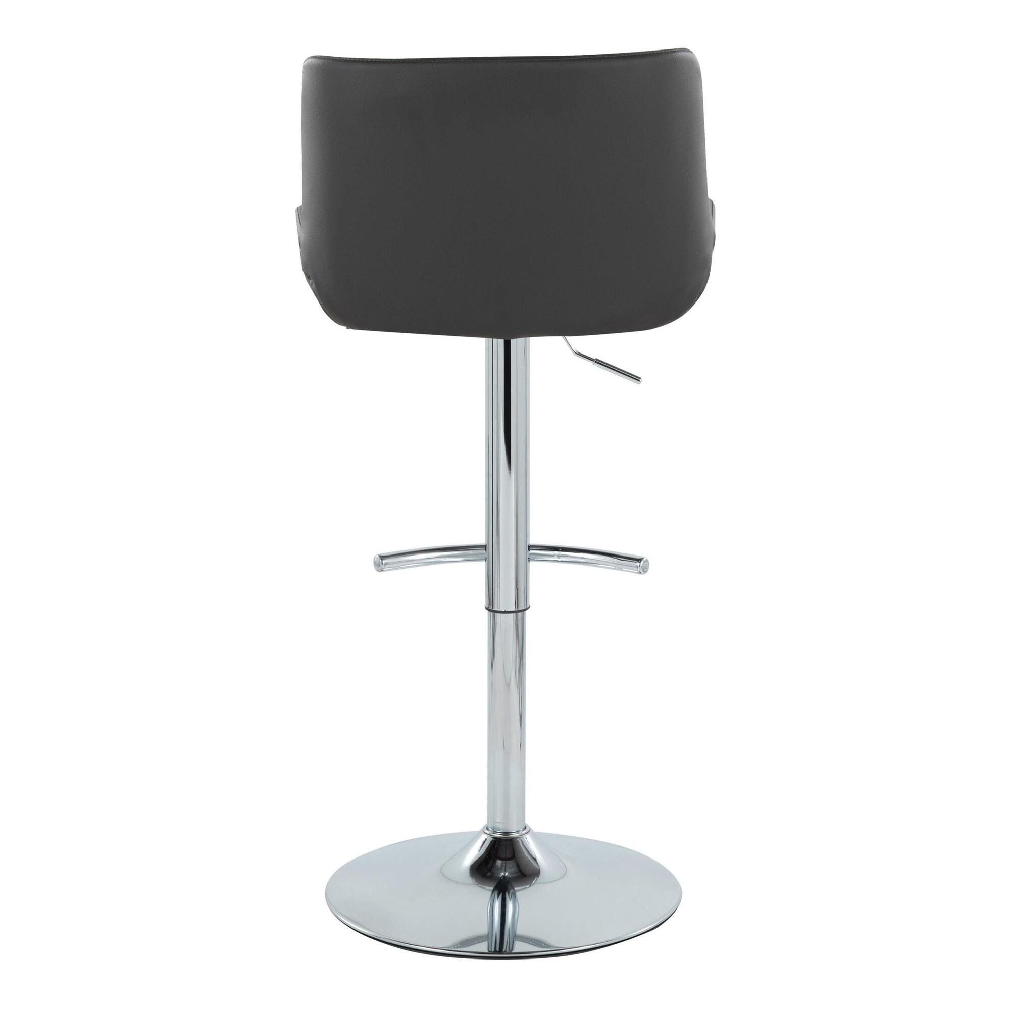 LumiSource Santi Bar Height Swivel Bar Stool  (Set of 2), Gray, large